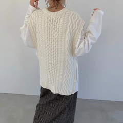 willfully(ウィルフリー) |double side slit cable N/vest