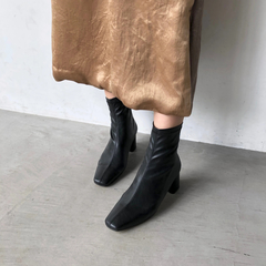 willfully(ウィルフリー) |clouchy leather square toxu boots