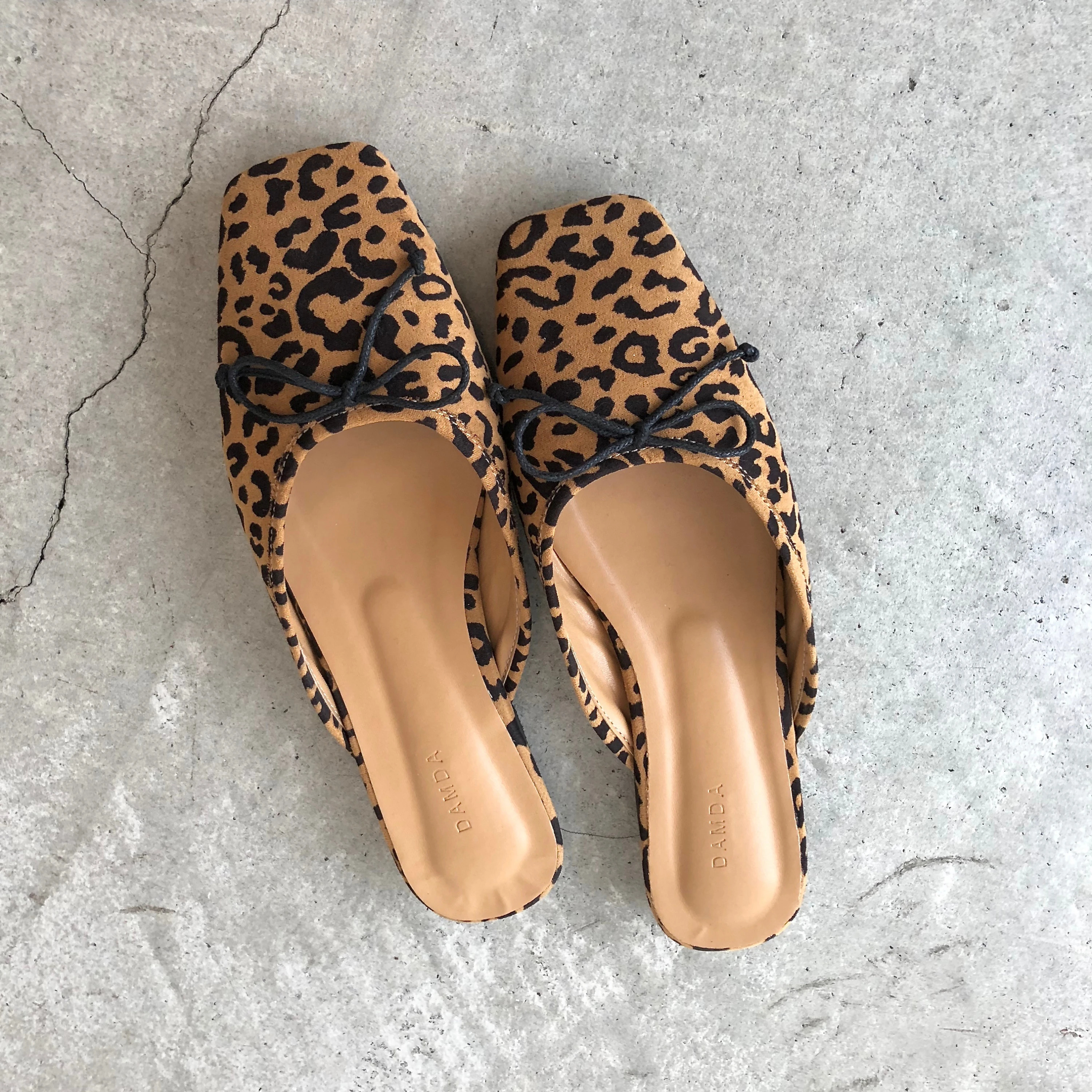 leopard mix ribbon slip-on