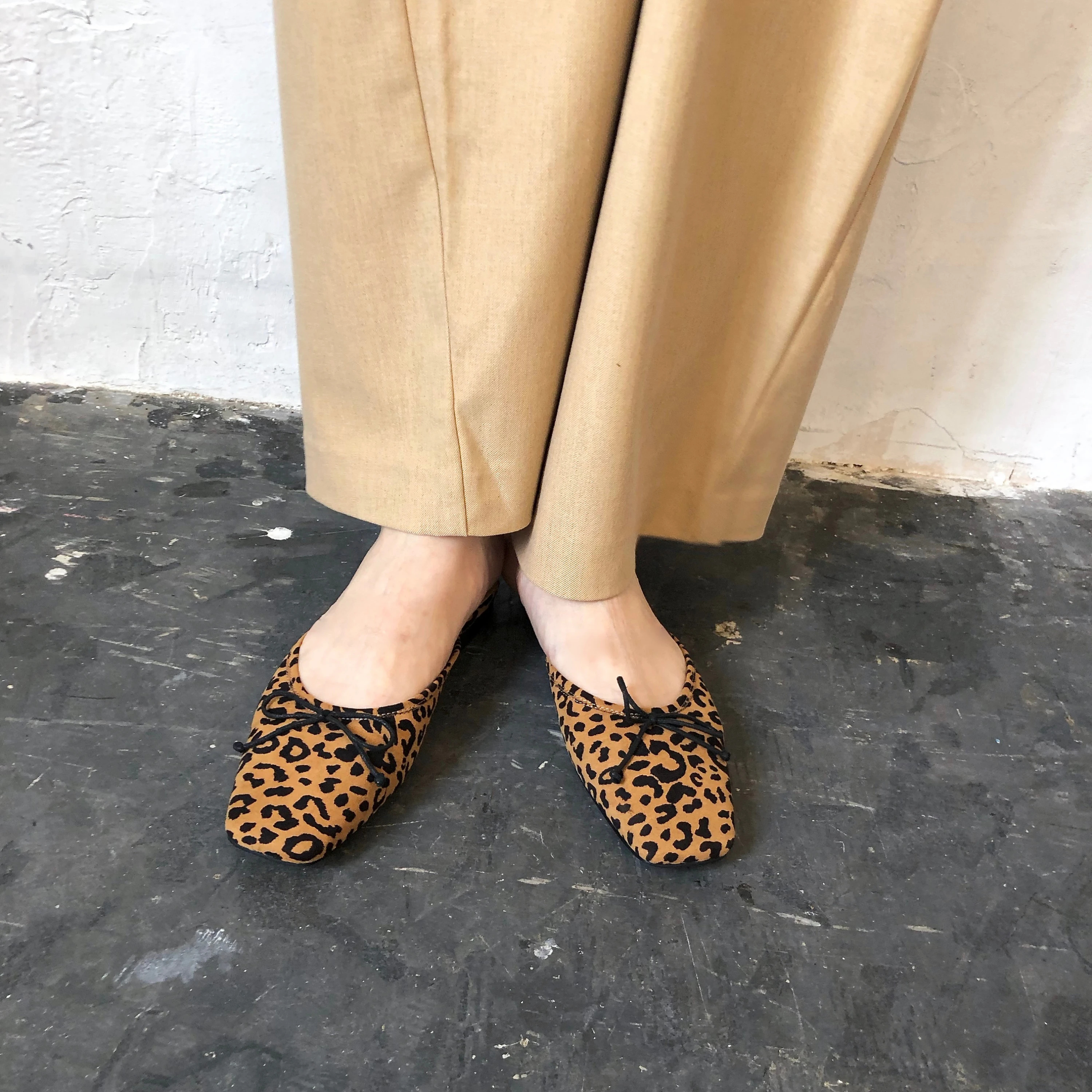 leopard mix ribbon slip-on