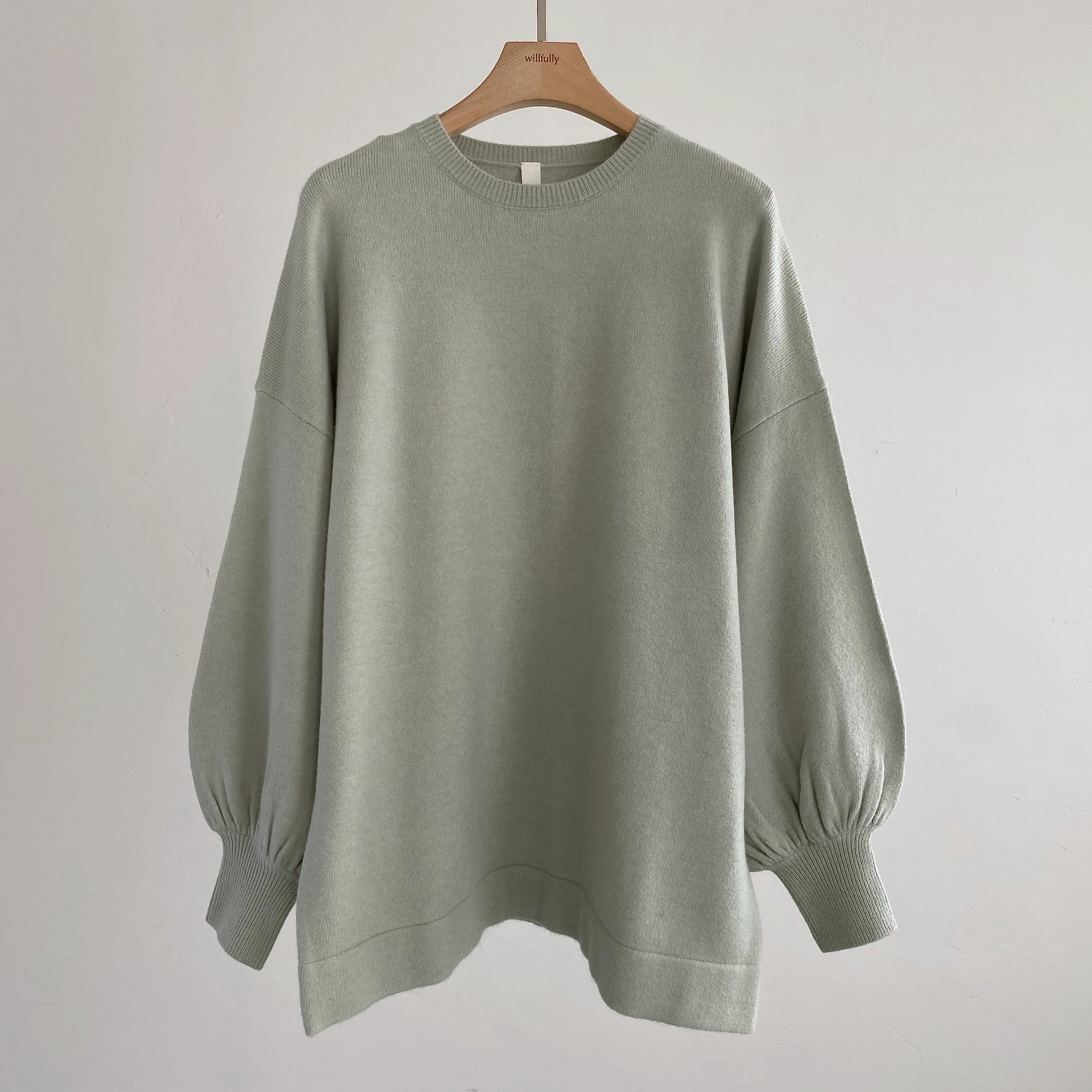 angora mix volume sleeve knit