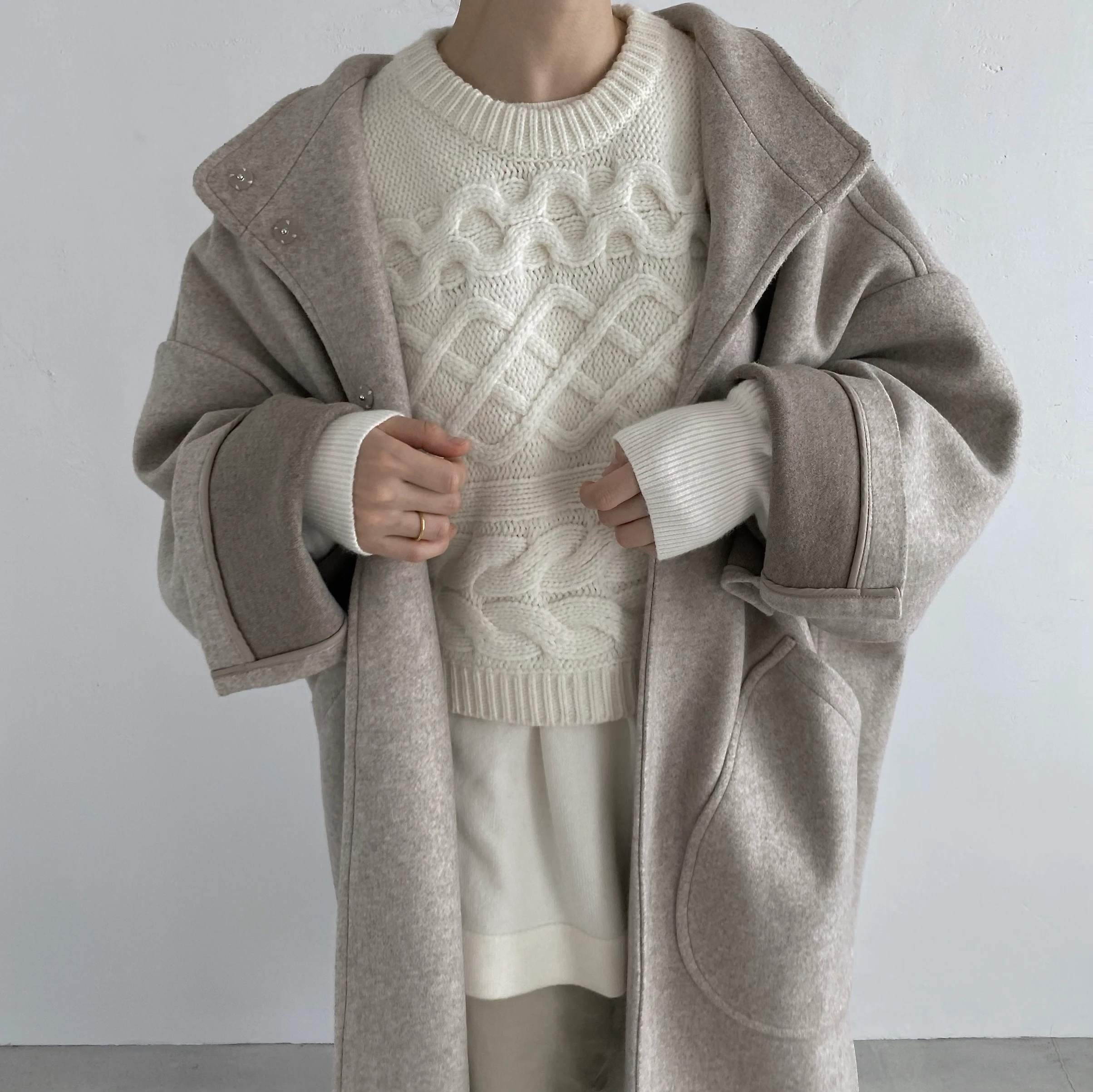 angora mix volume sleeve knit