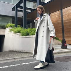 willfully(ウィルフリー) |new jersey melton trench long coat