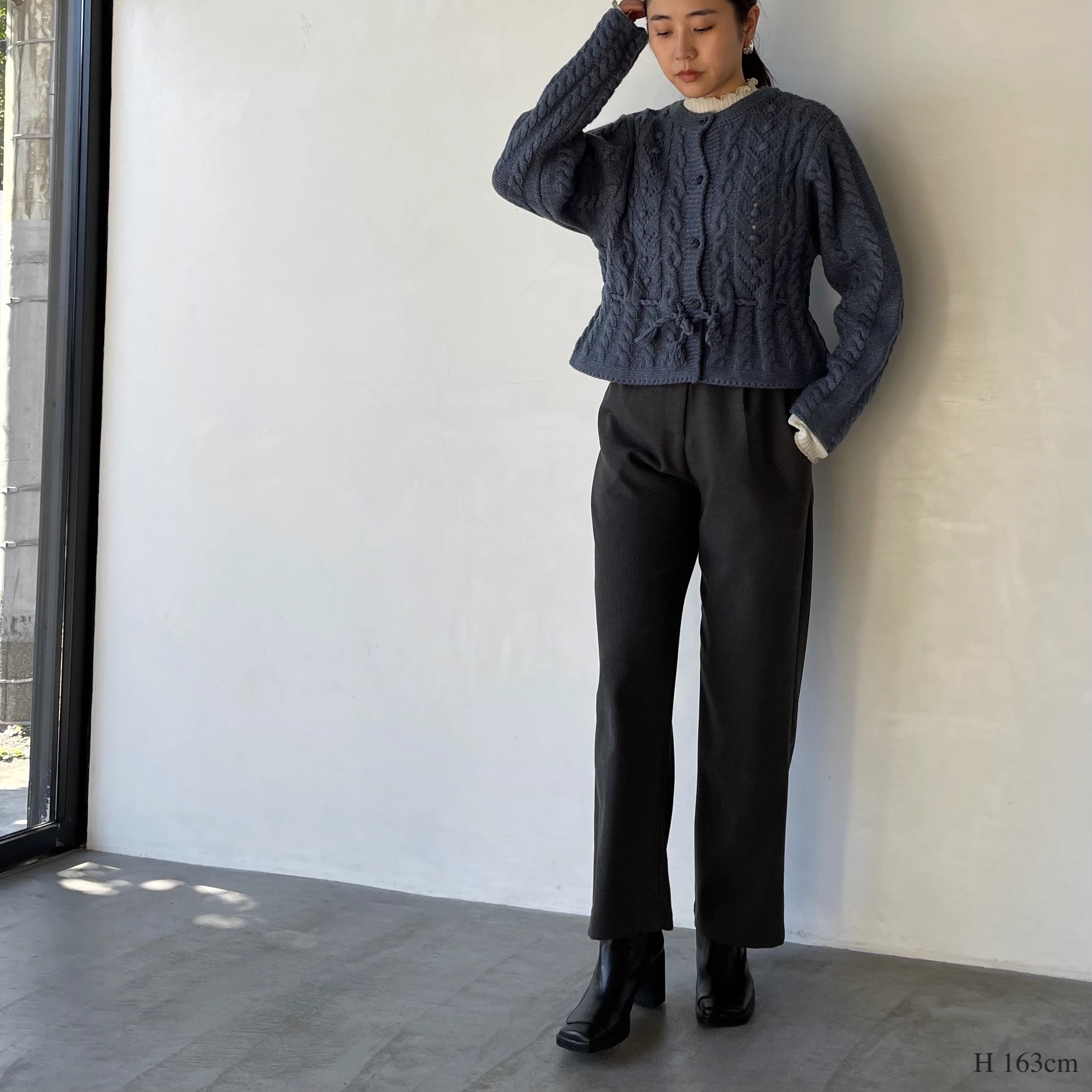 asymmetry side belt pants