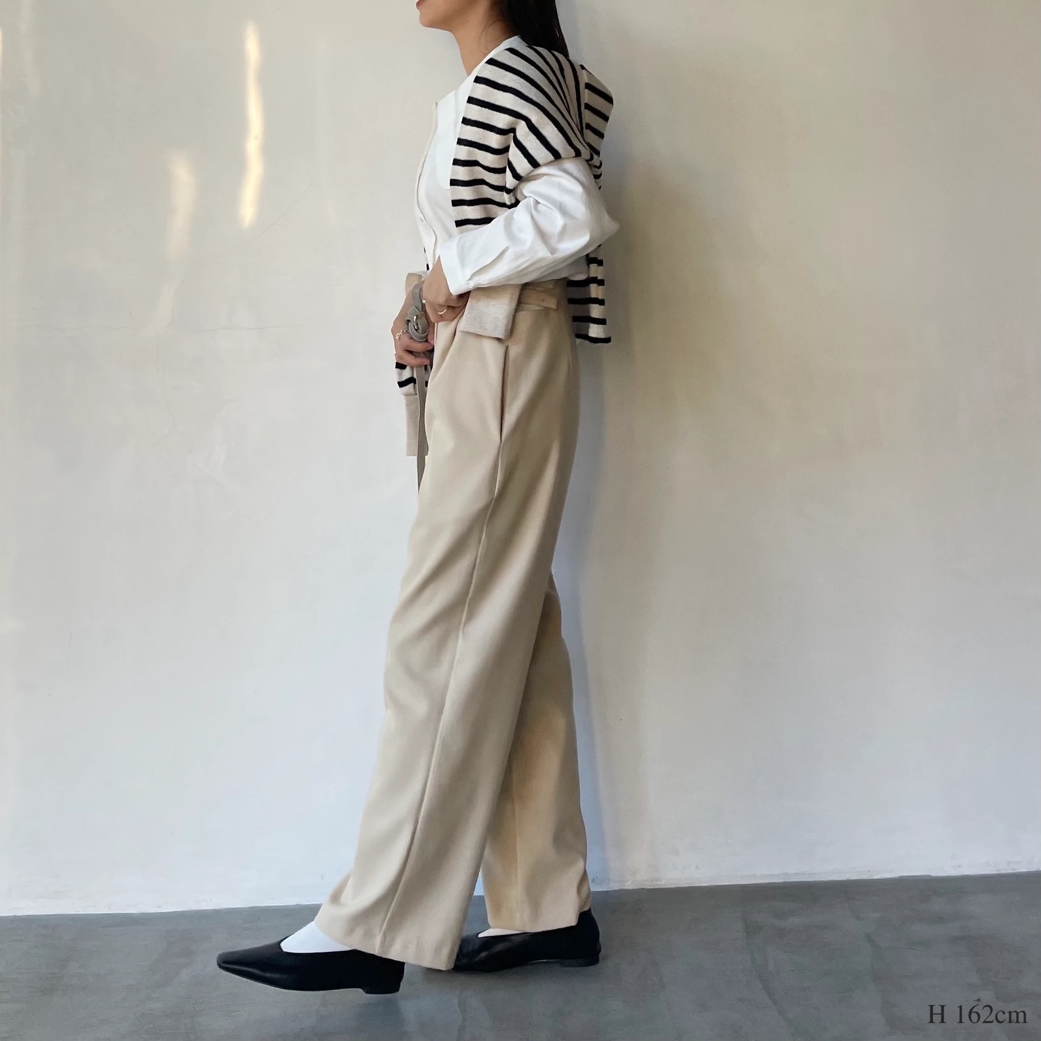 asymmetry side belt pants