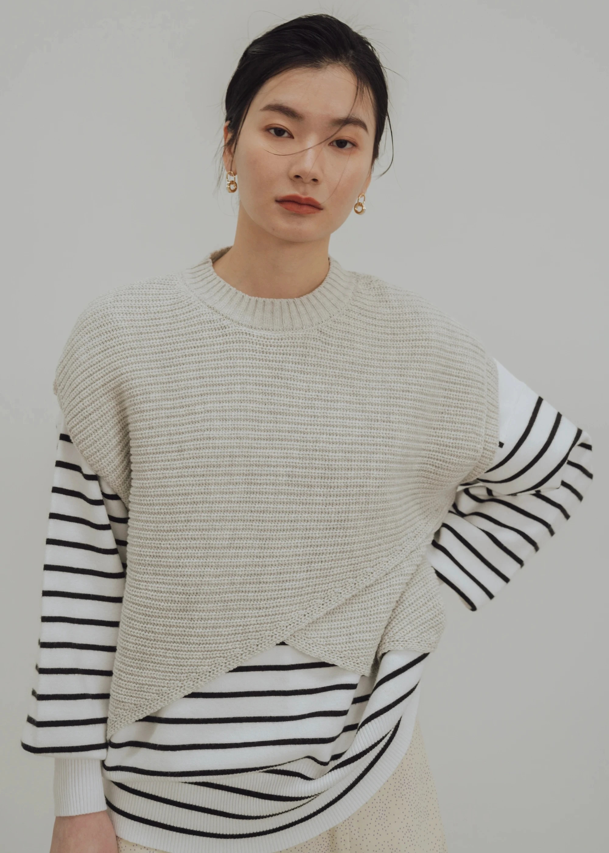 新品 L'Appartement ◆ Asymmetry Knit キャメル