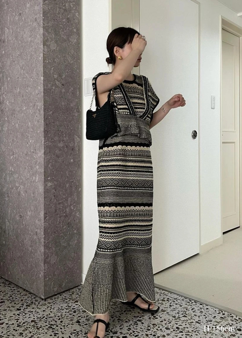 At Random Geometric Pattern Knit Bustier Willfully ウィルフリー のknit通販 Willfully Online Shop