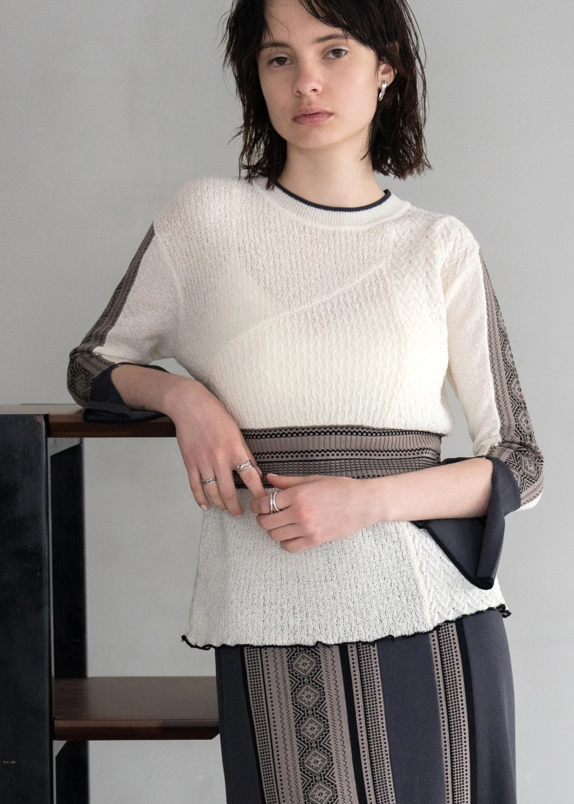 weave placement knit セットアップwillfully-