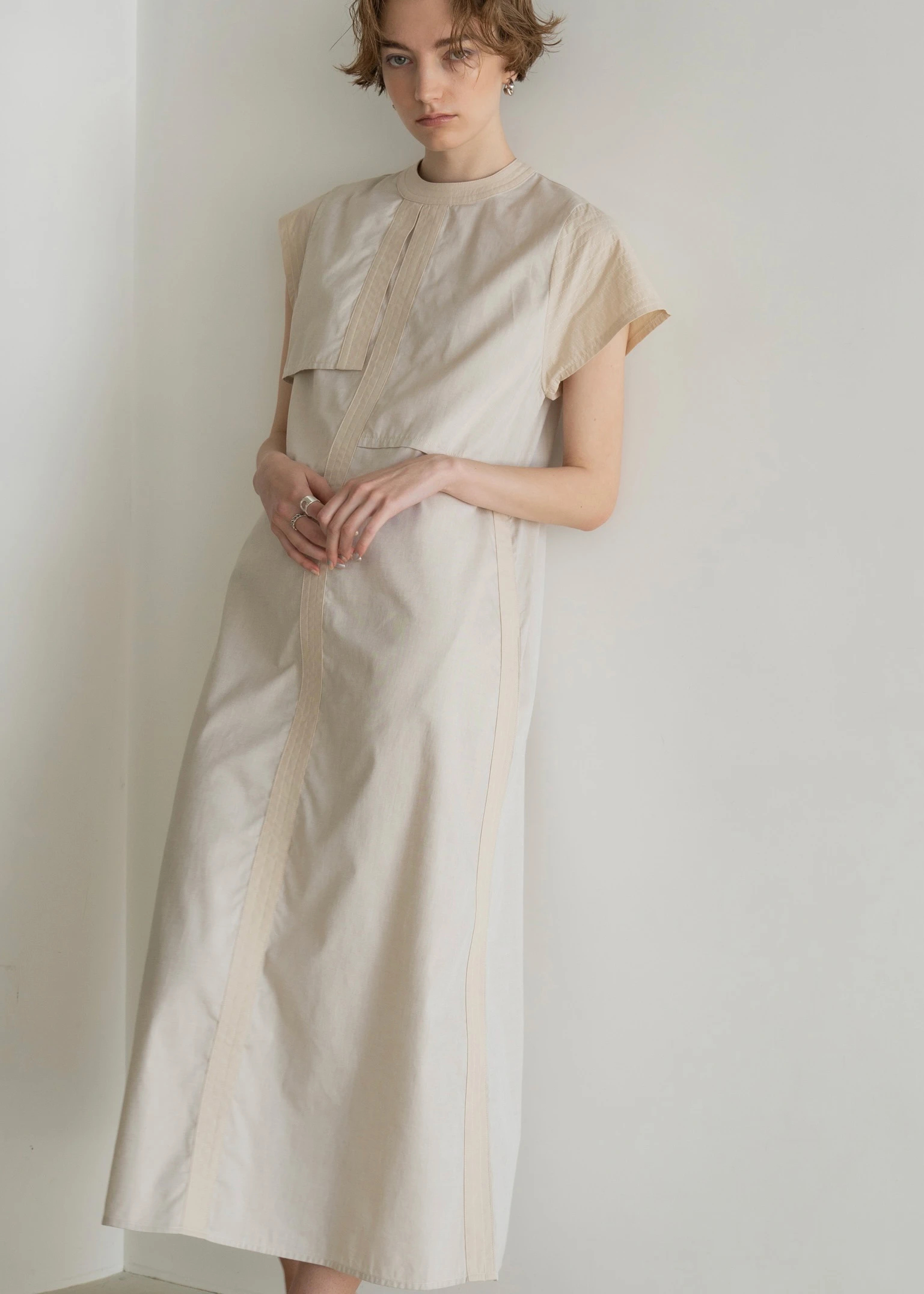asymmetry sleeve piping stitch cotton OP / willfully（ウィル