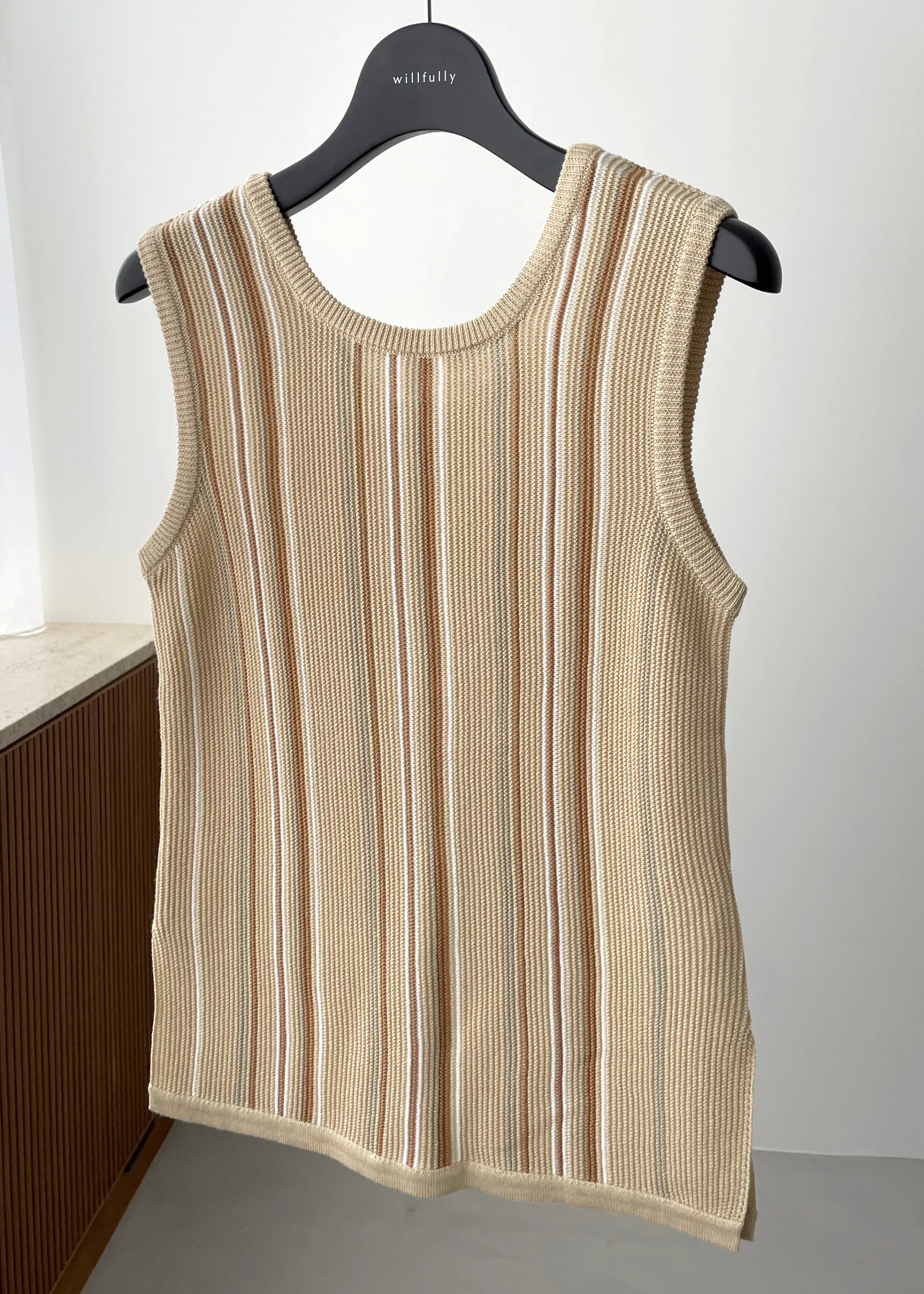 random multi stripe 2way knit tank top / willfully（ウィルフリー