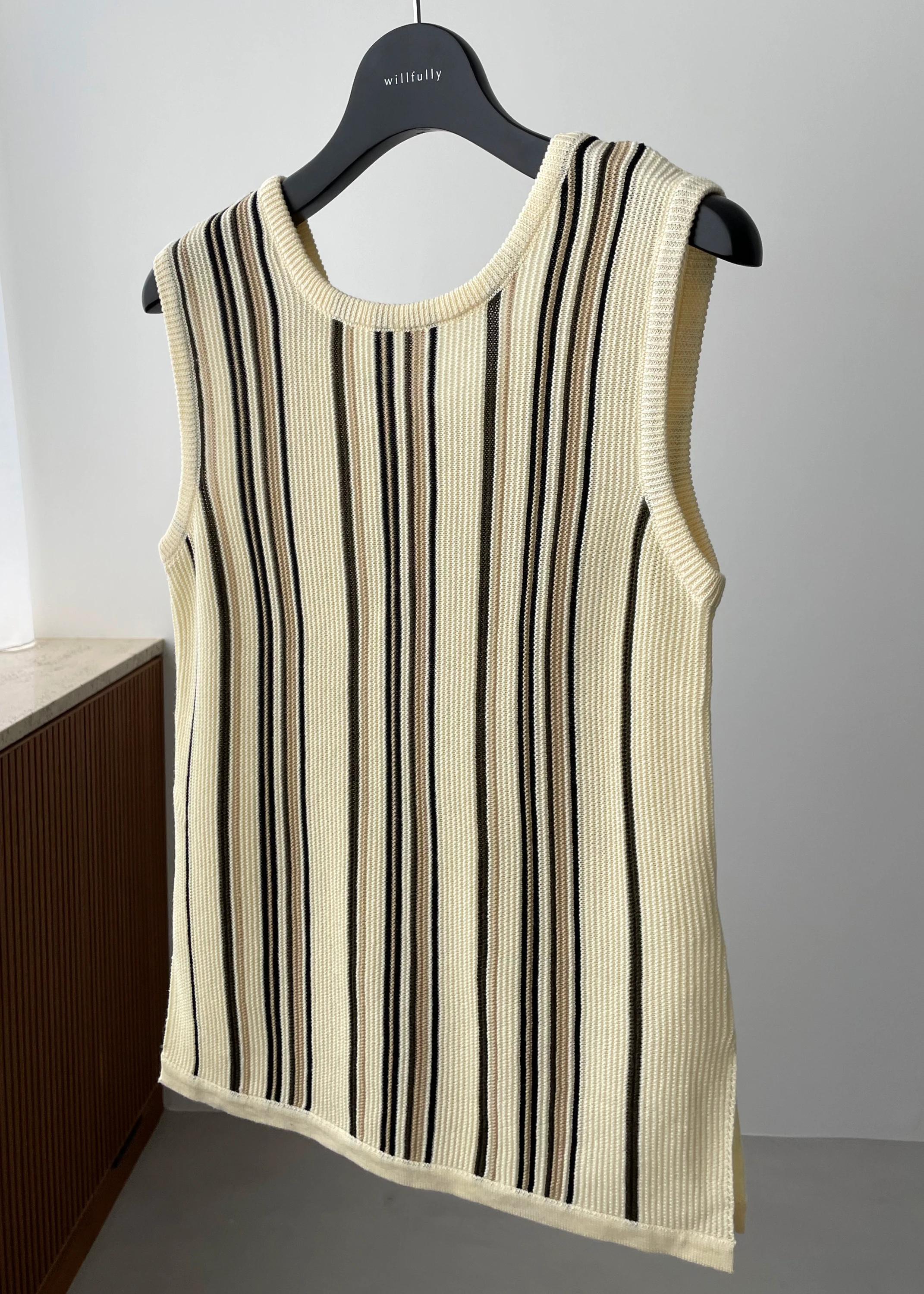 random multi stripe 2way knit tank top