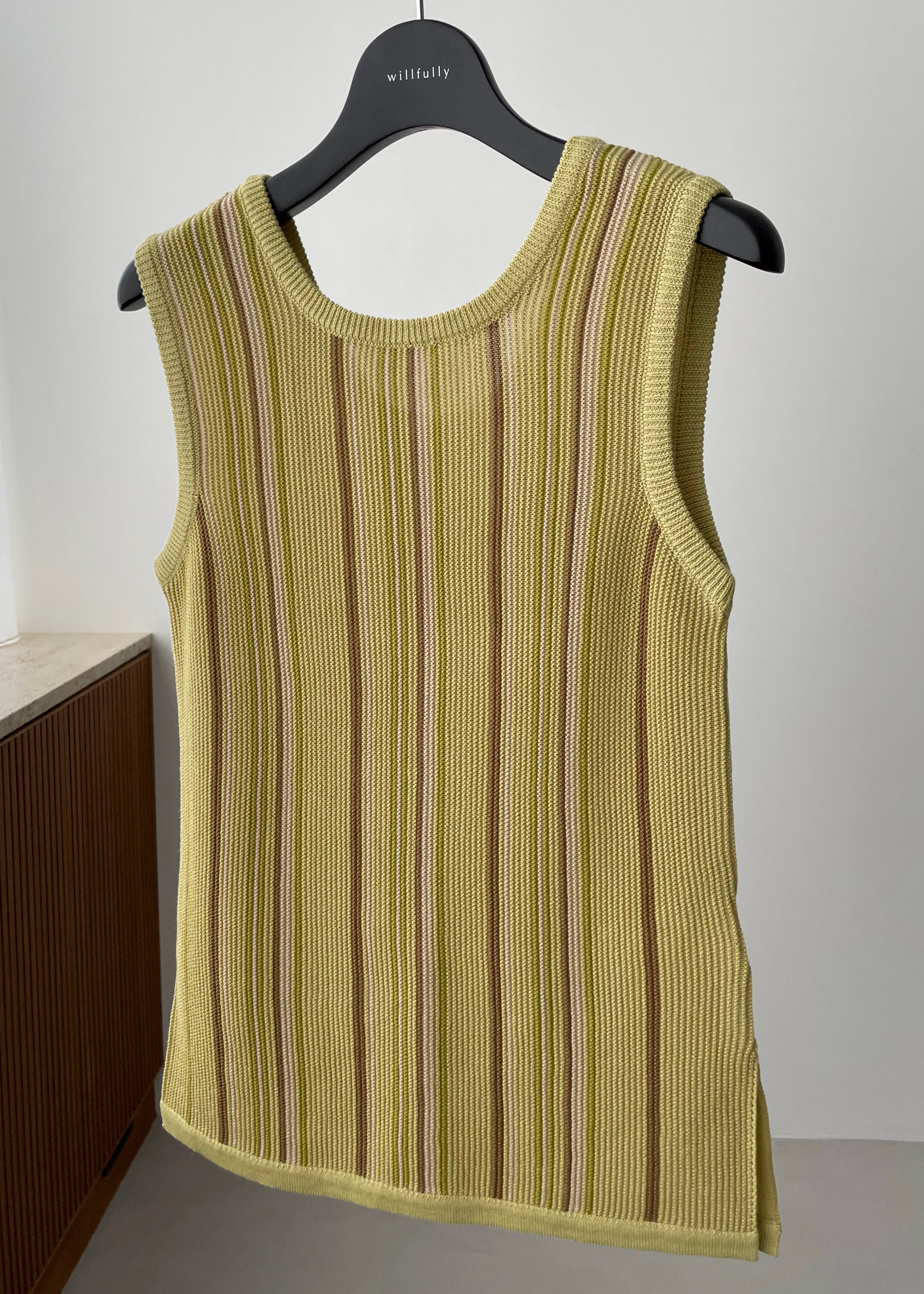 random multi stripe 2way knit tank top