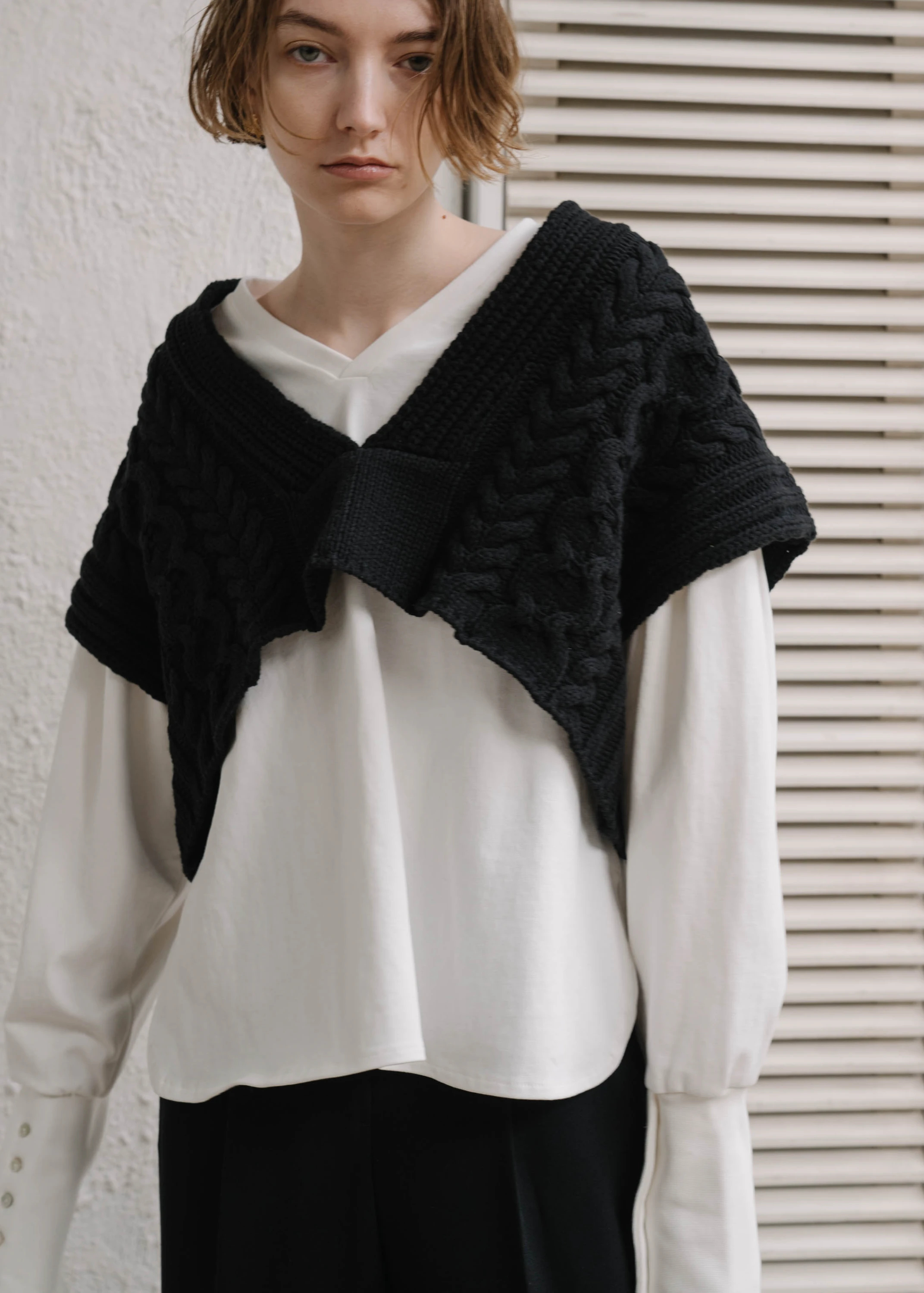 cable multi way knit vest