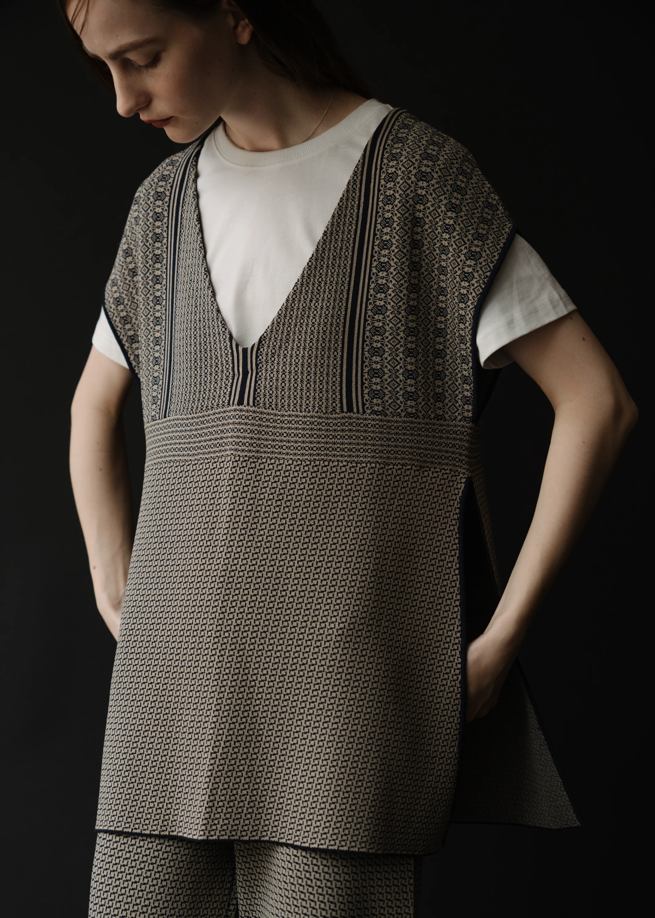 willfully】fine pattern jacquard knit PT-