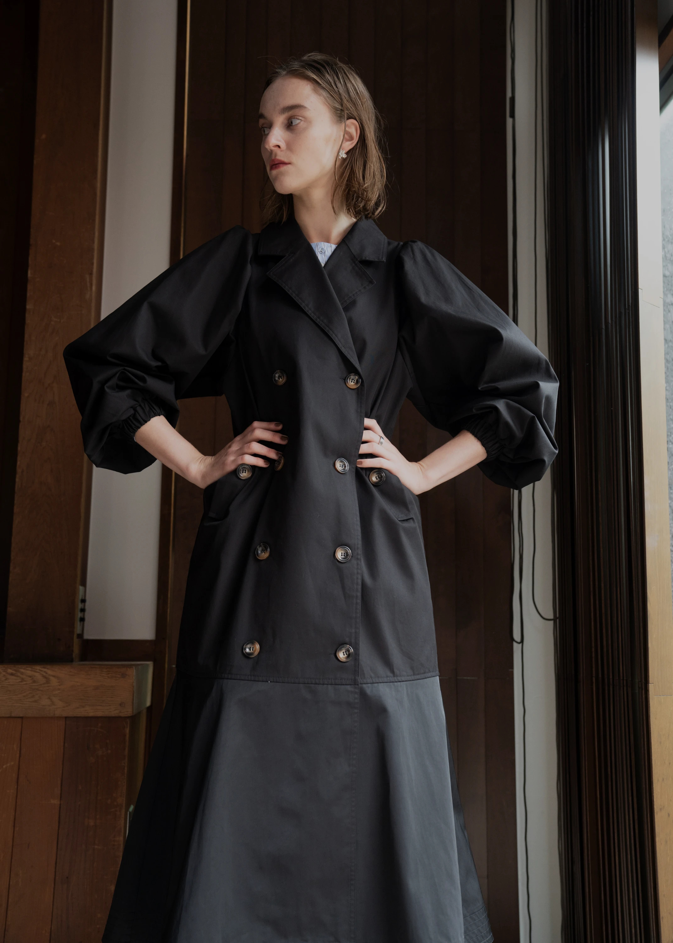different material puff mermaid trench / willfully（ウィルフリー 