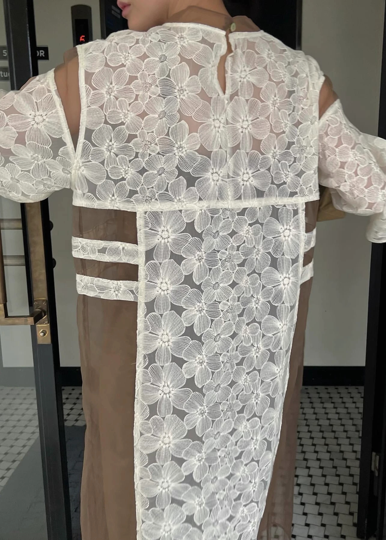 flower organdy lace switching layered OP / willfully（ウィルフリー ...