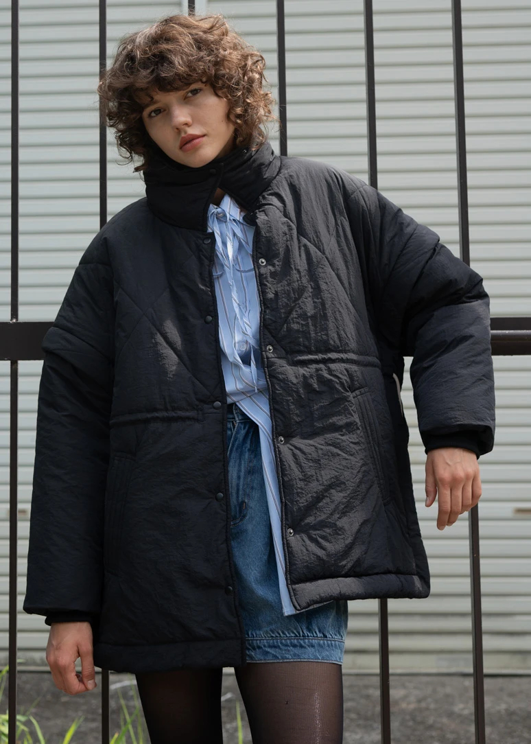 poncho deformation panel quilting coat / willfully（ウィルフリー