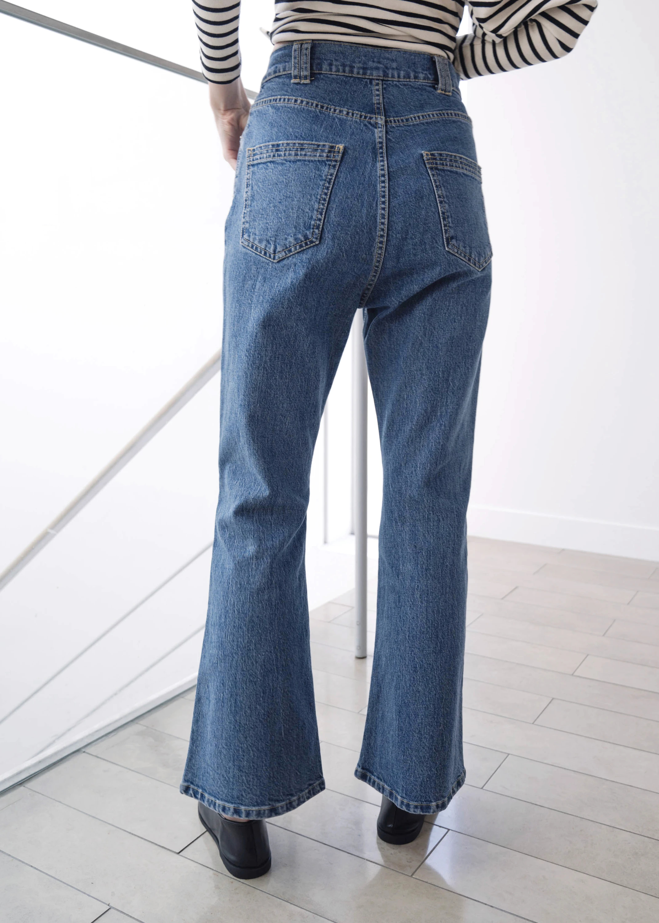 asymmetry belt denim PT