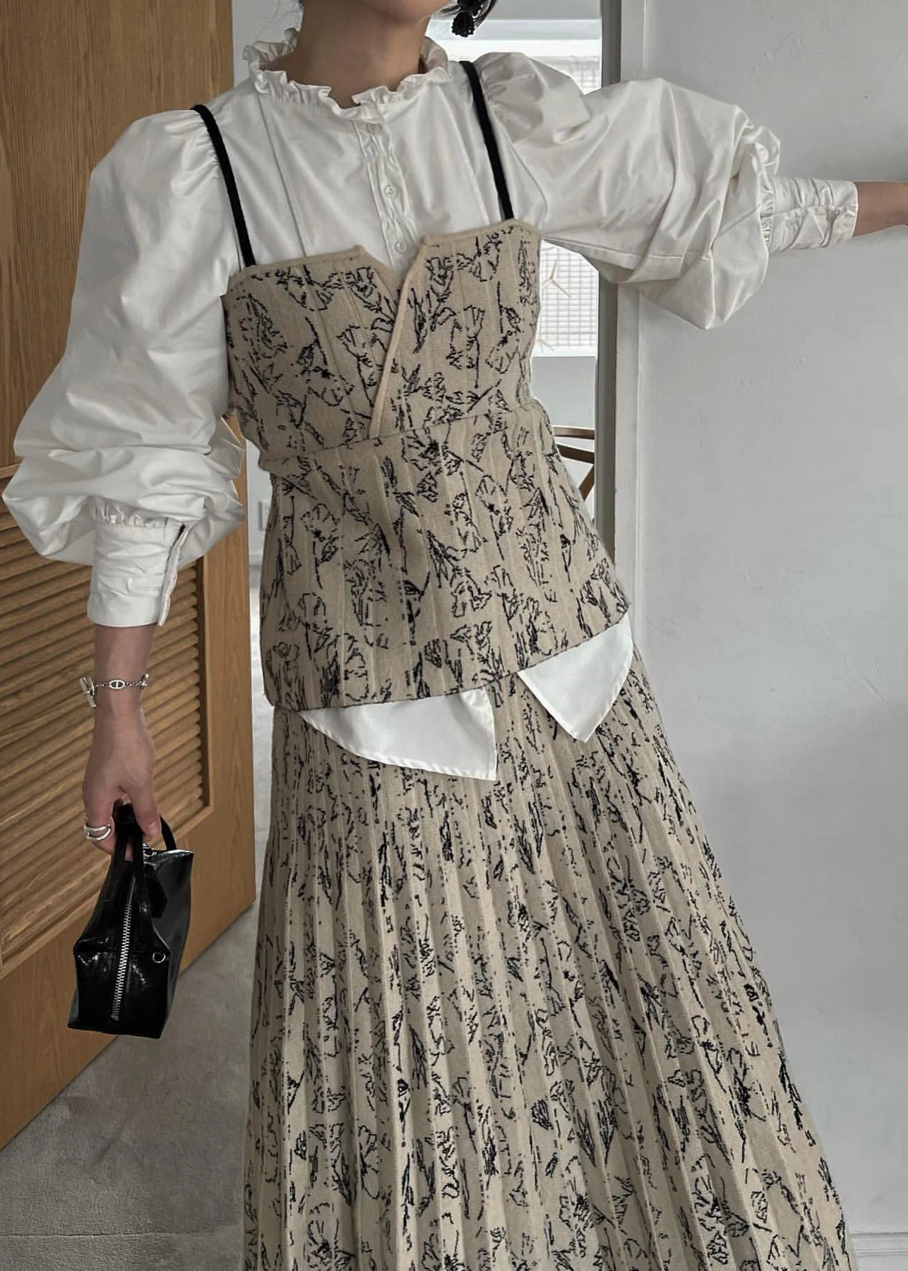 Mary Kate Floral Print Corset Ruffle Peplum Dress