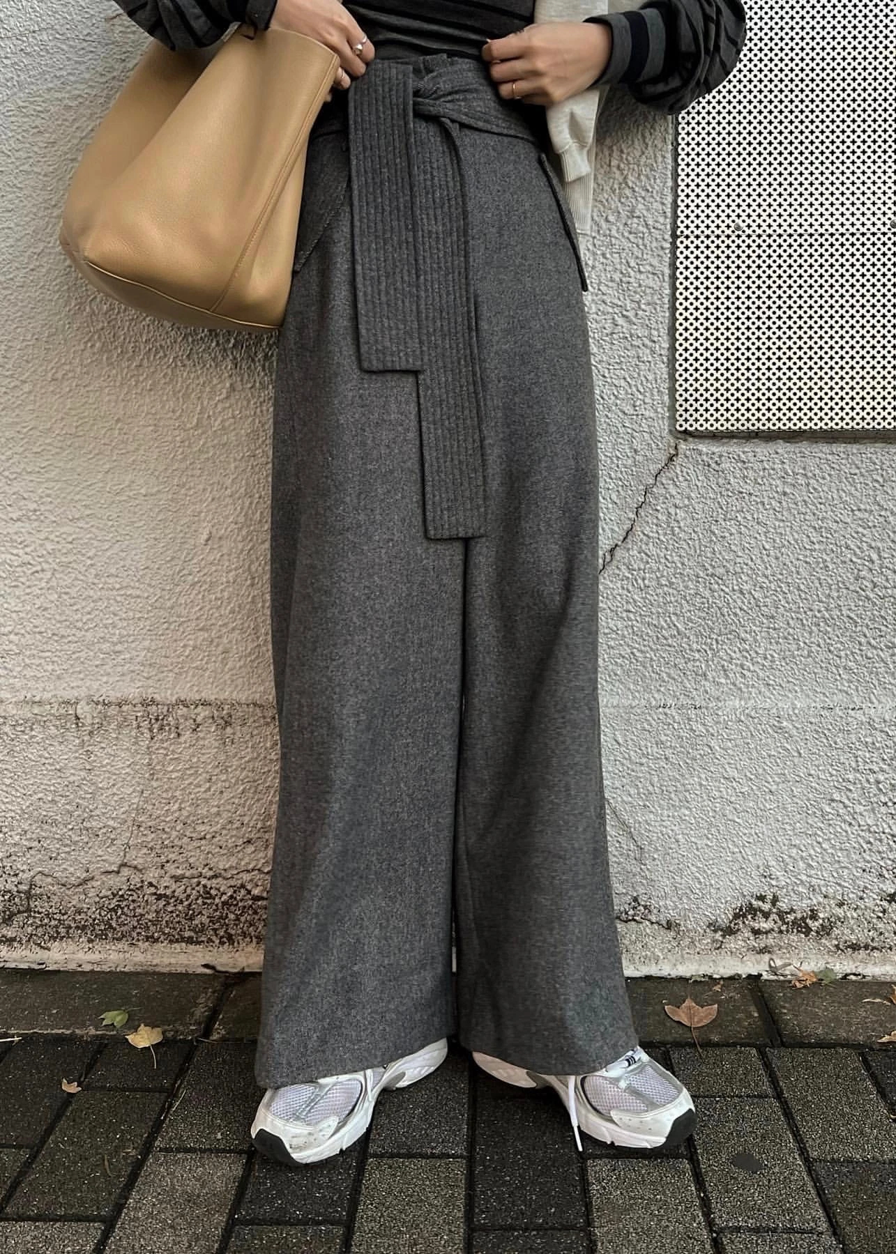 stitch bold ribbon wool wide PT / willfully（ウィルフリー）のpants 