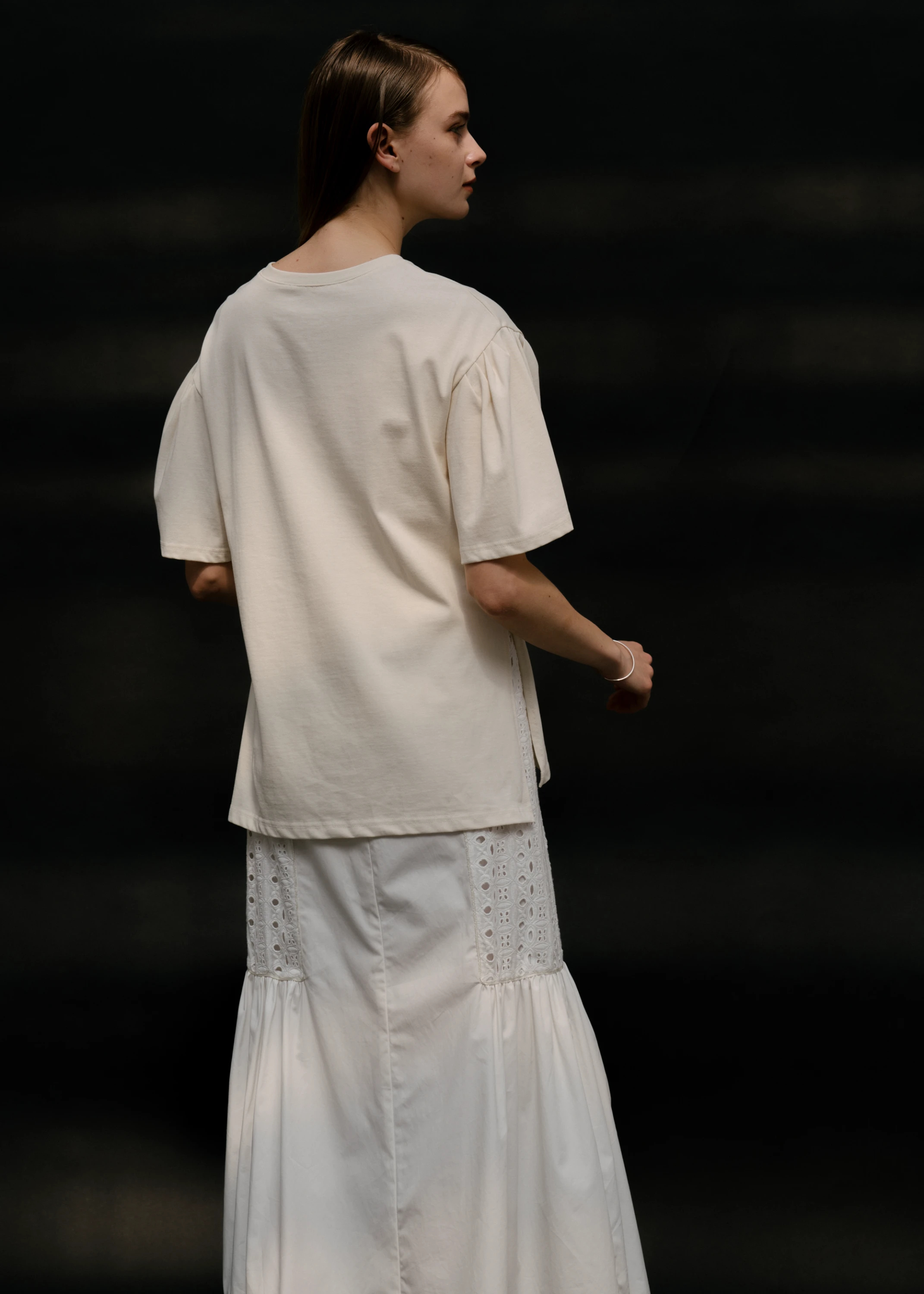 tuck half sleeve cut and sew tops / willfully（ウィルフリー）の