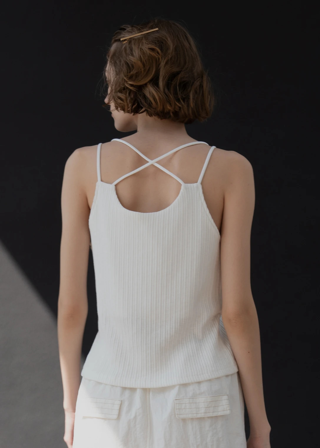 back cross double strap rib camisole / willfully（ウィルフリー）の ...