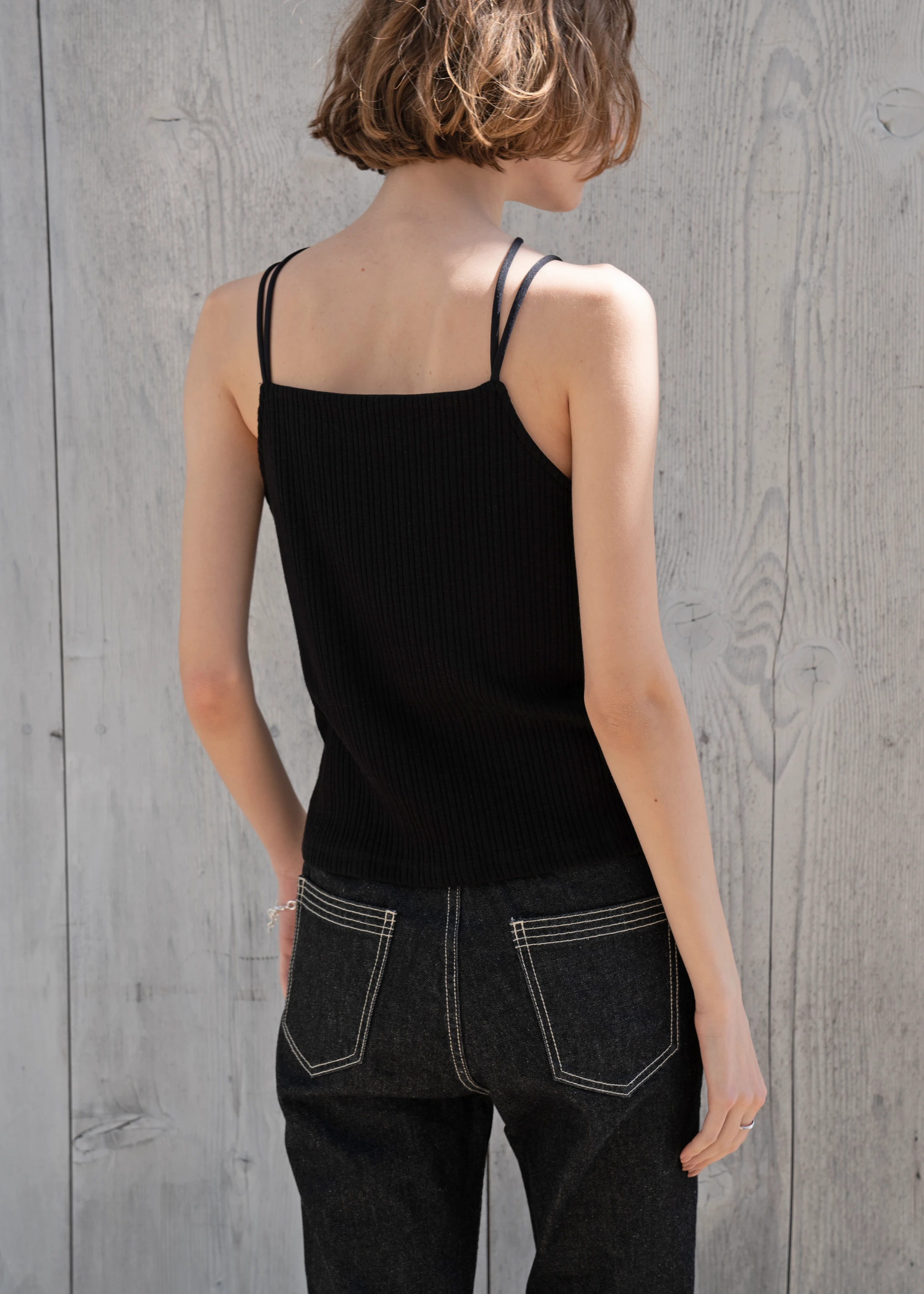 back cross double strap rib camisole / willfully（ウィルフリー）の