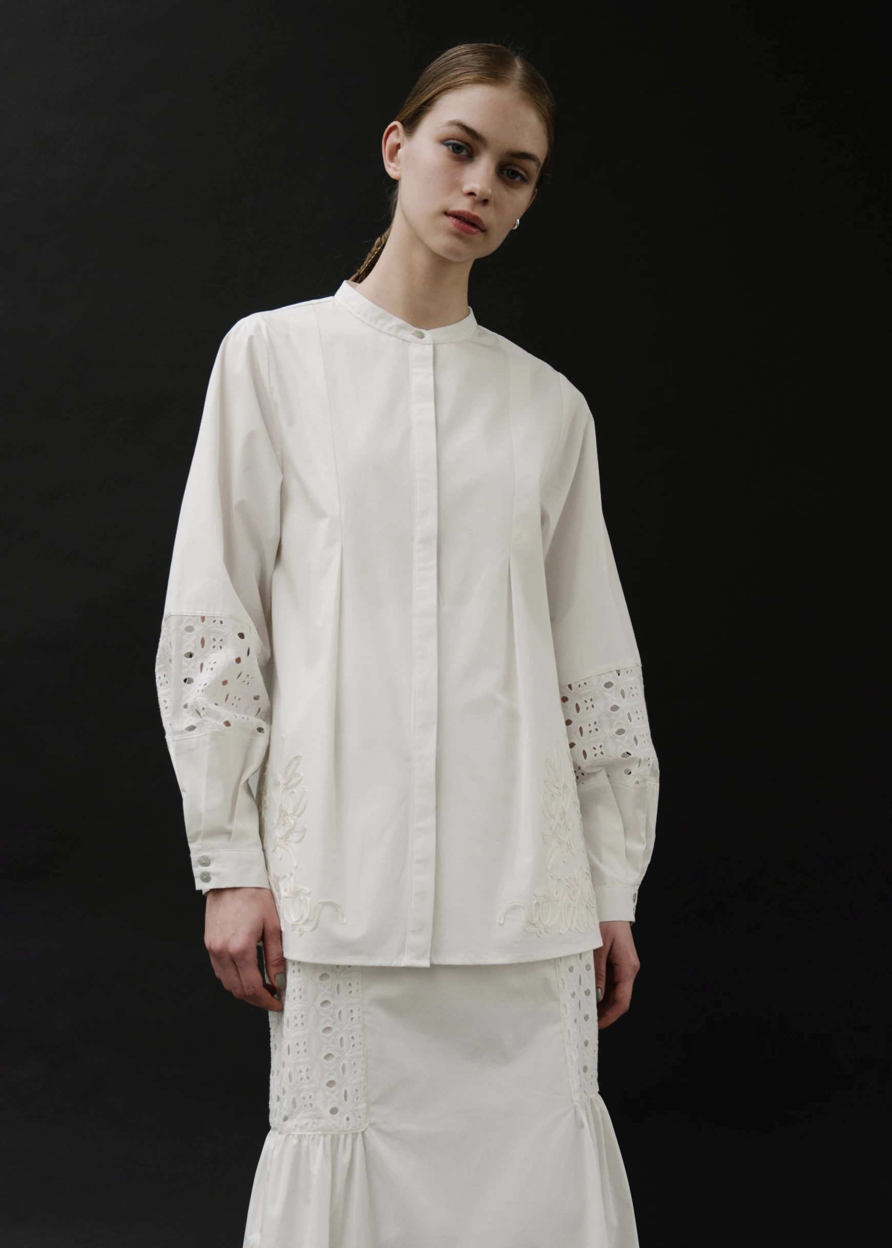 patchwork lace sleeve cord embroidery BL