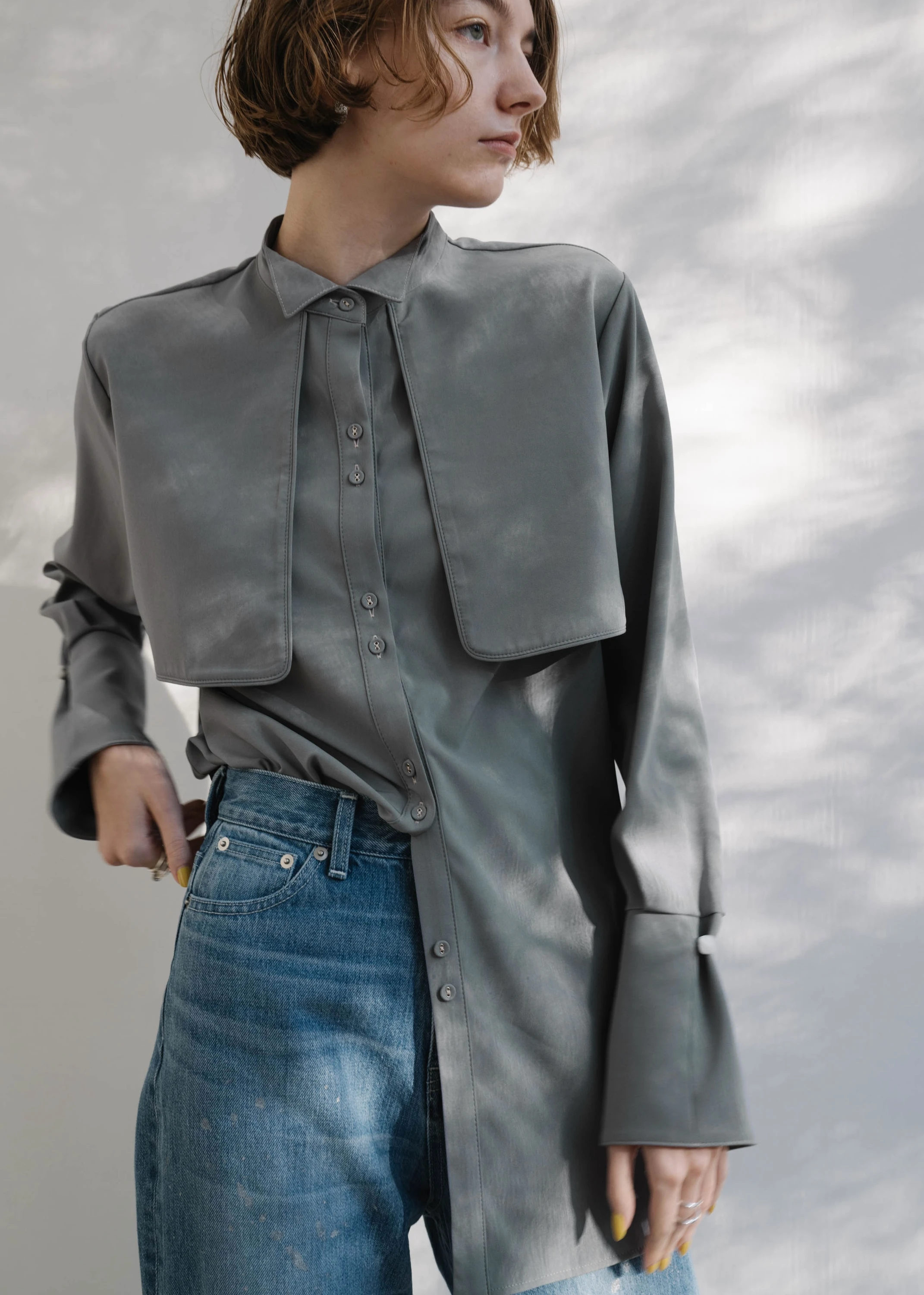 wing collar stitch flutter SH / willfully（ウィルフリー）のshirt