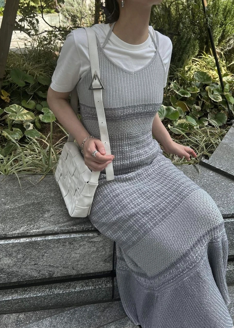 lame jacquard placement cami knit OP / willfully（ウィルフリー）の 