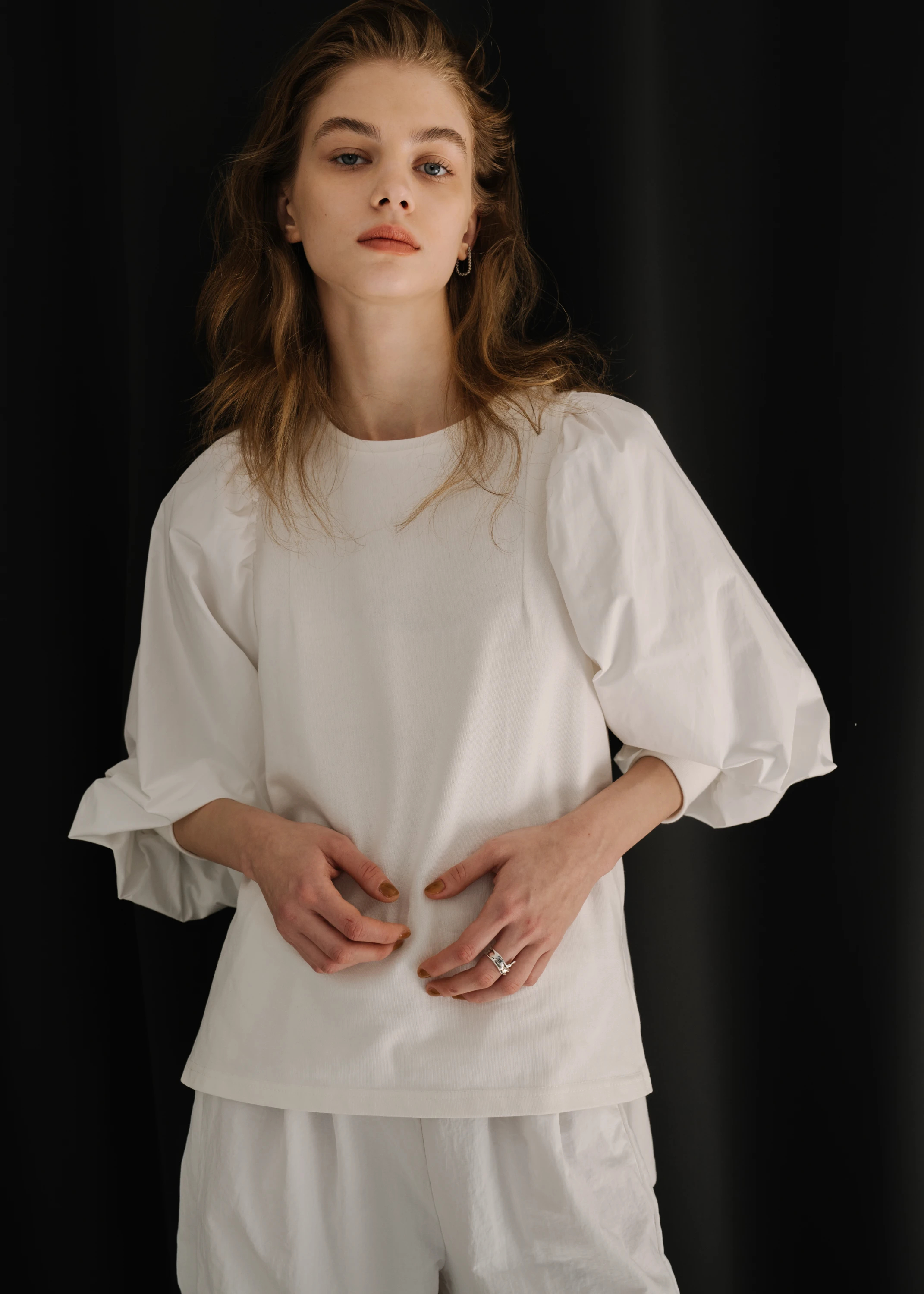 cut docking long cuffs volume sleeve tops / willfully（ウィル