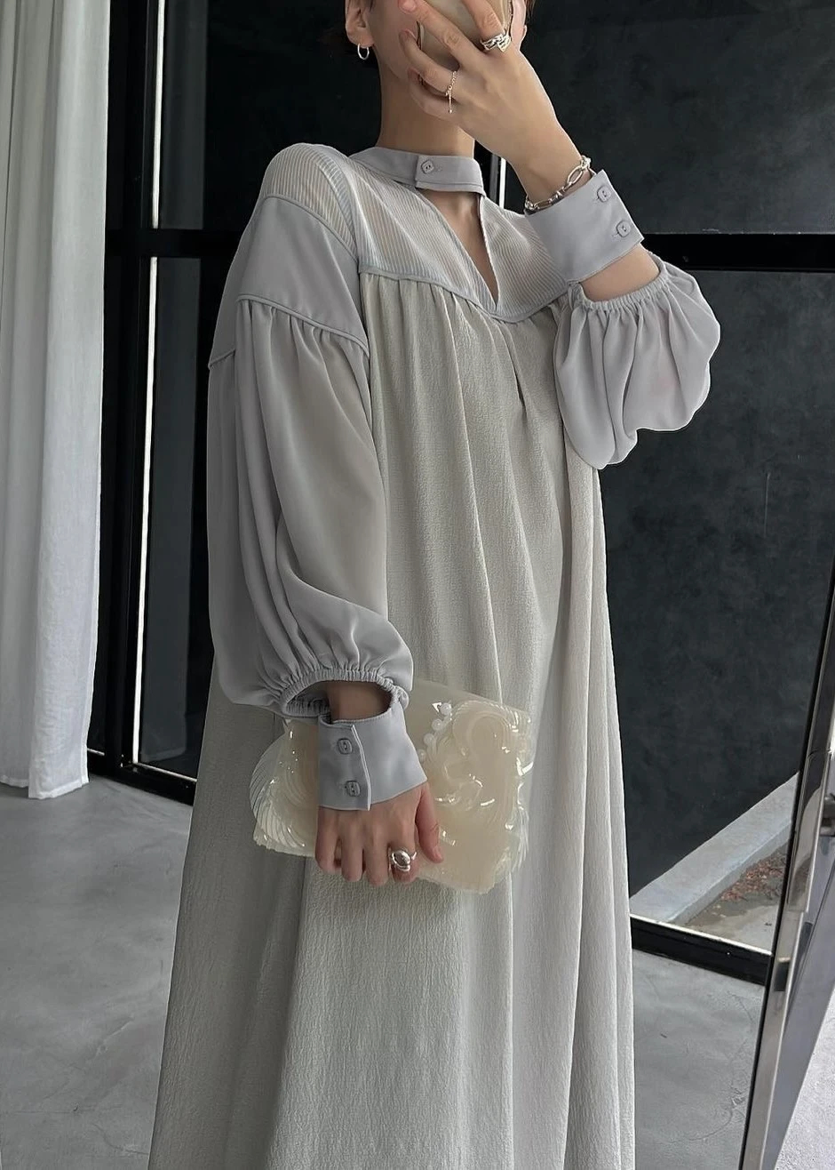 【新品未使用】sheer shirring open sleeve OP