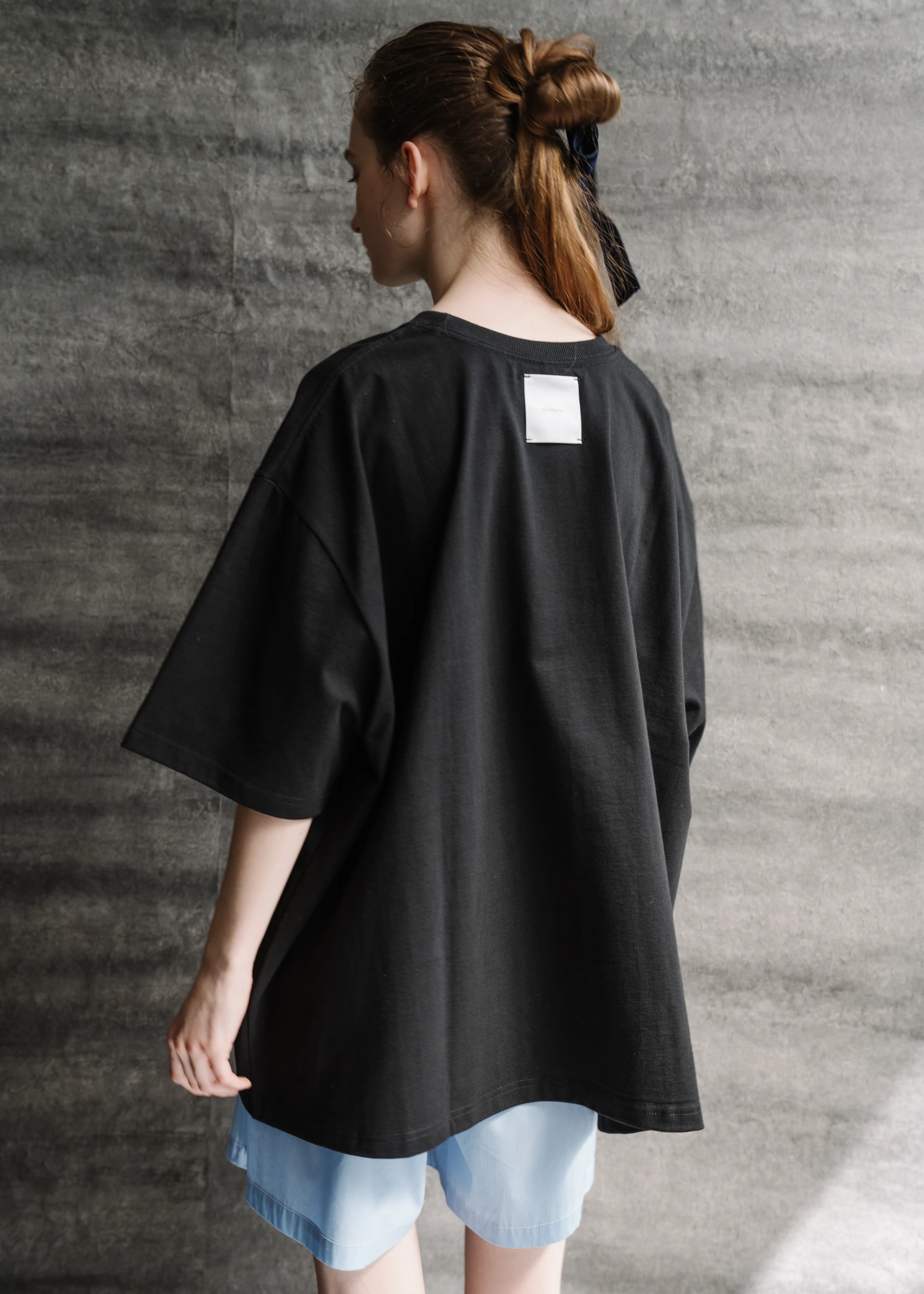 selectable size cotton back tag T-shirt