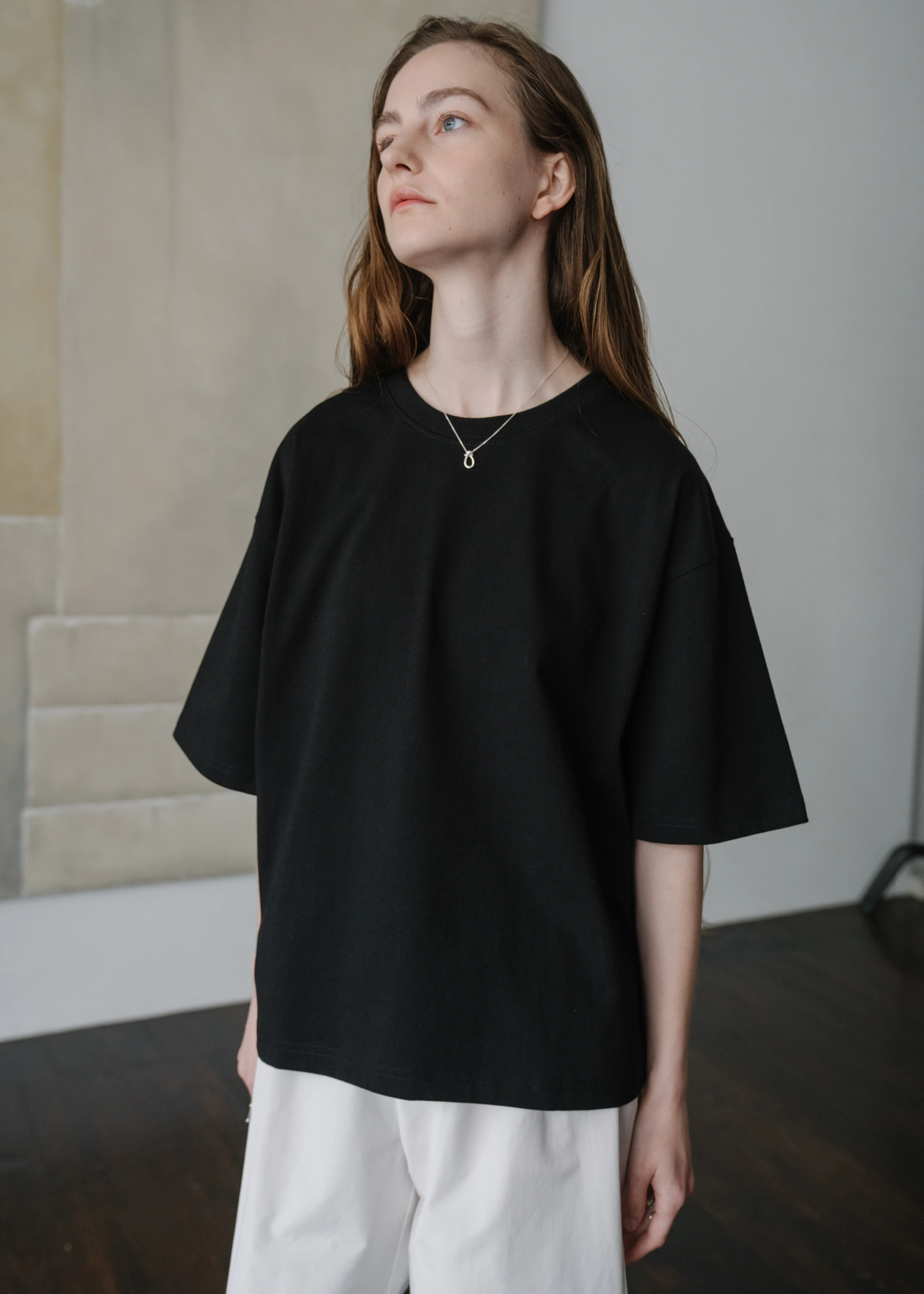 selectable size cotton back tag T-shirt