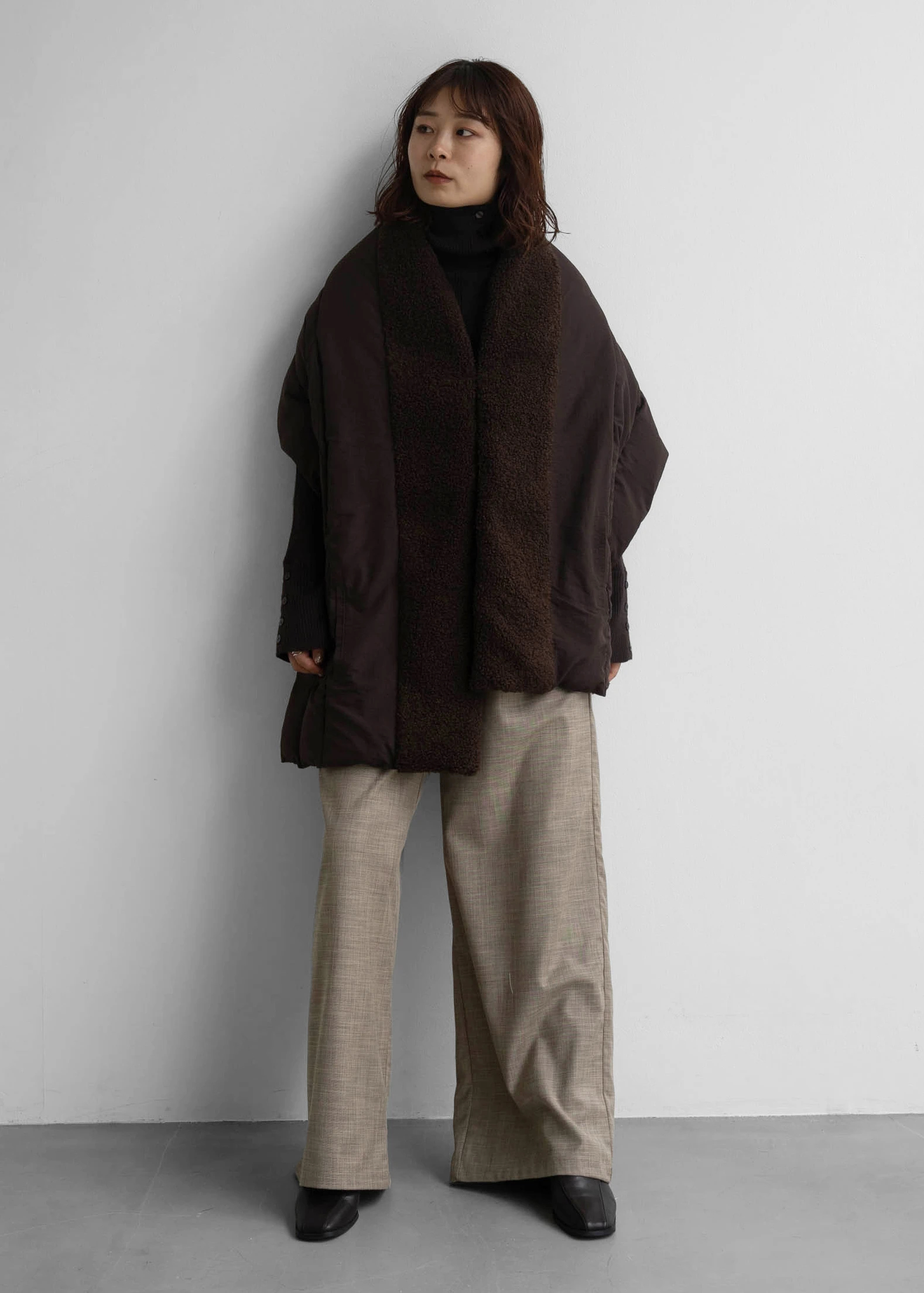 patchwork nylon boa quilting down vest stole / willfully（ウィル