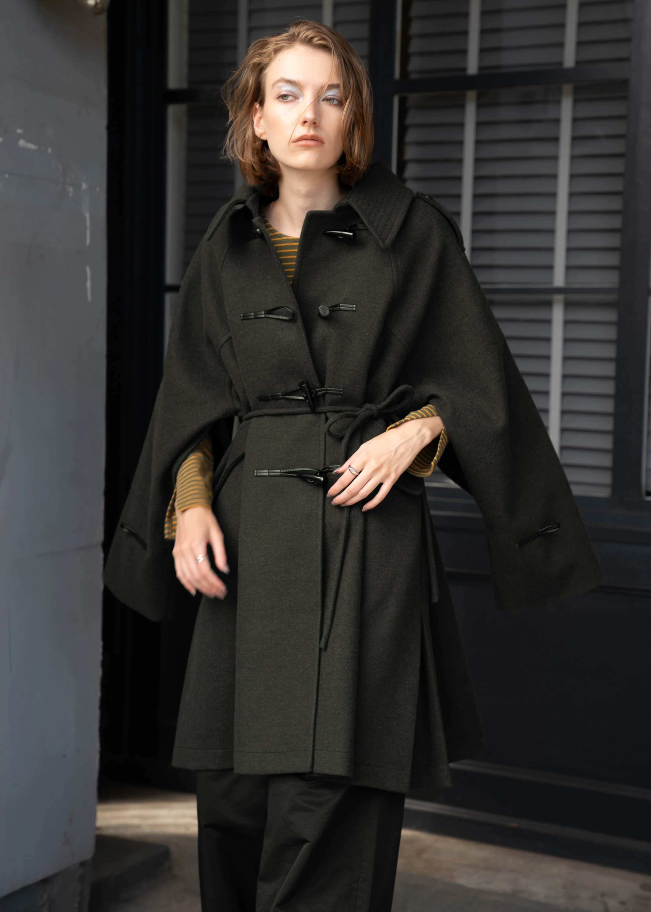 willfully　jersey melton trench long coat