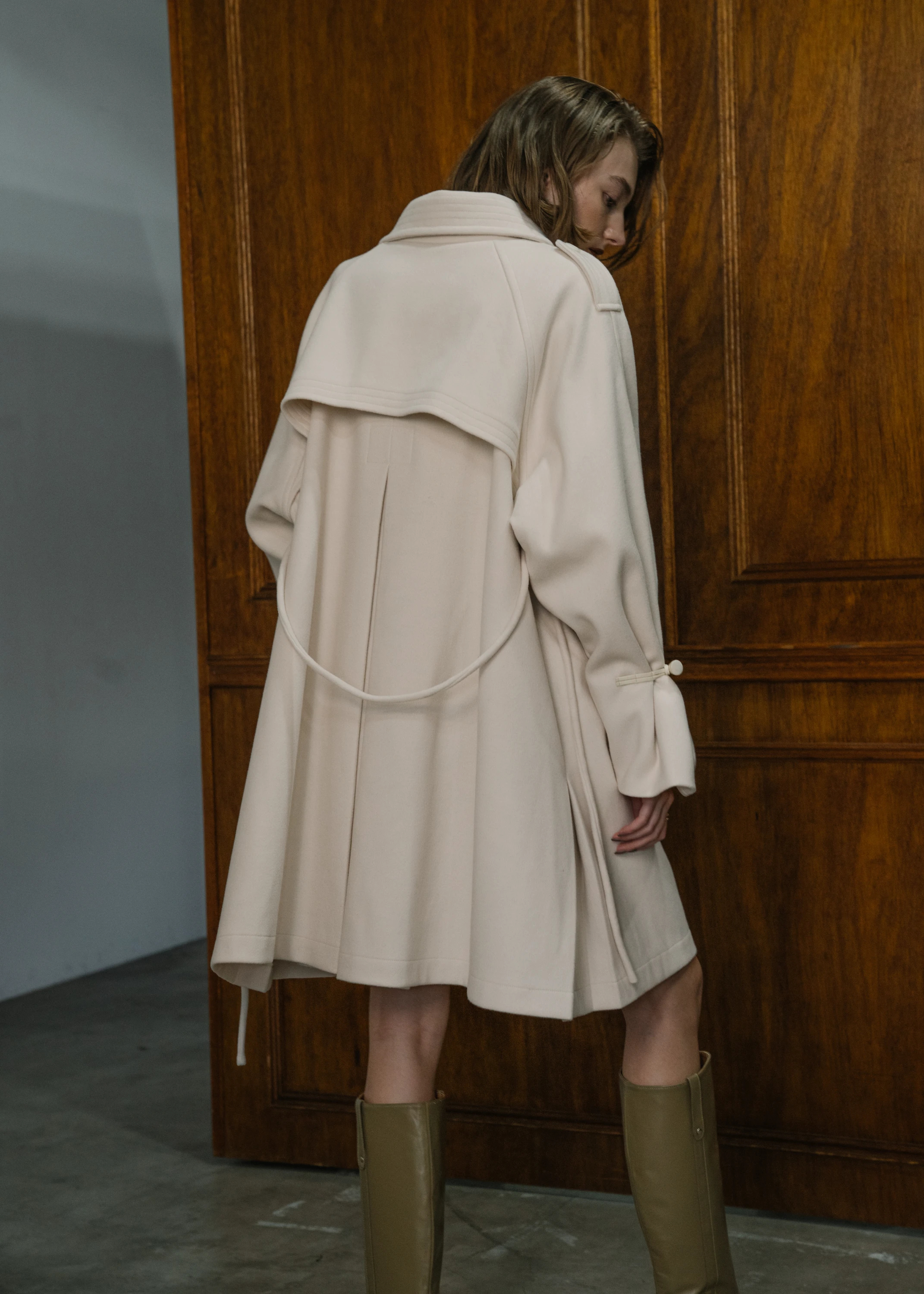 willfully　jersey melton trench long coat