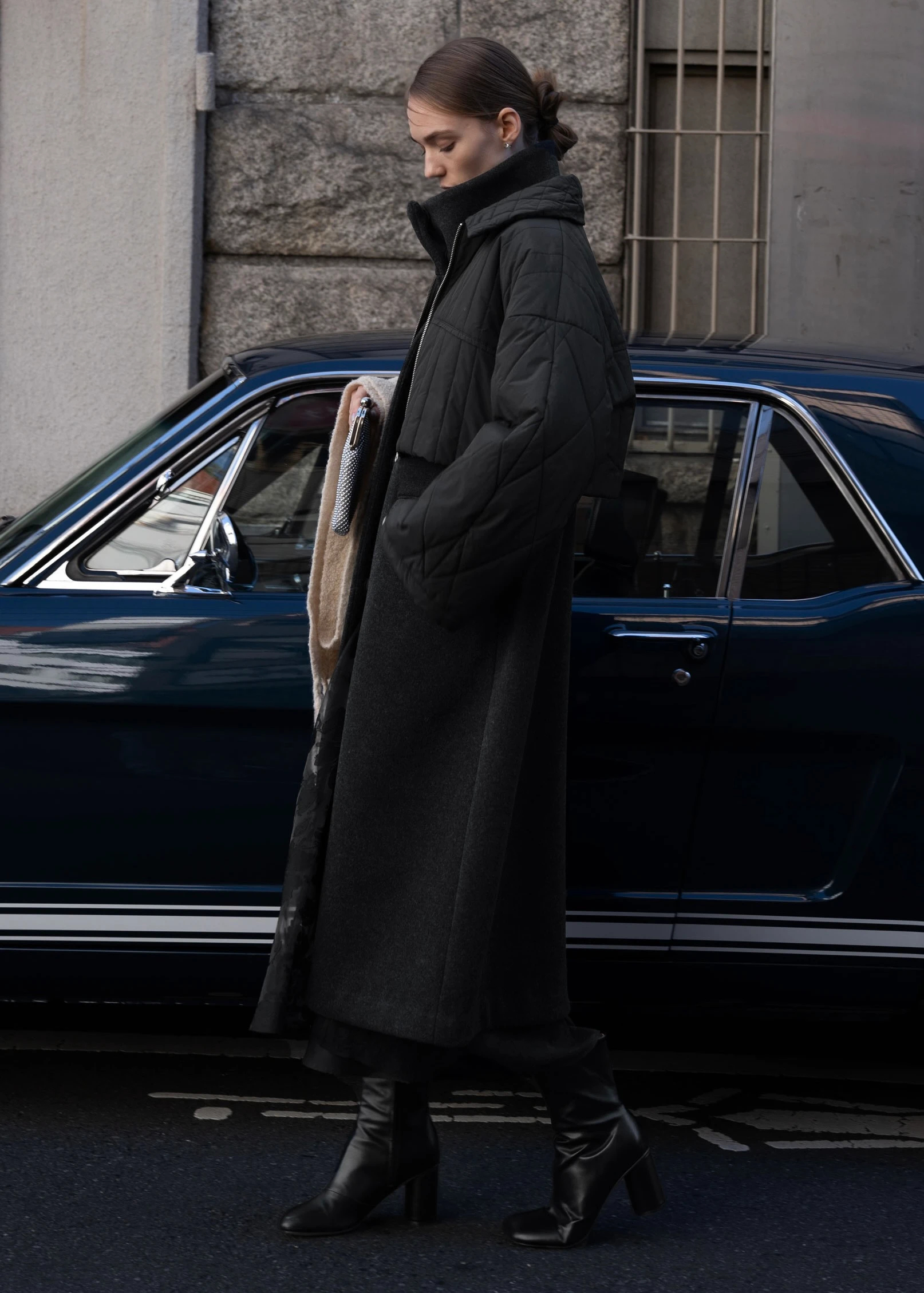 willfully　jersey melton trench long coat