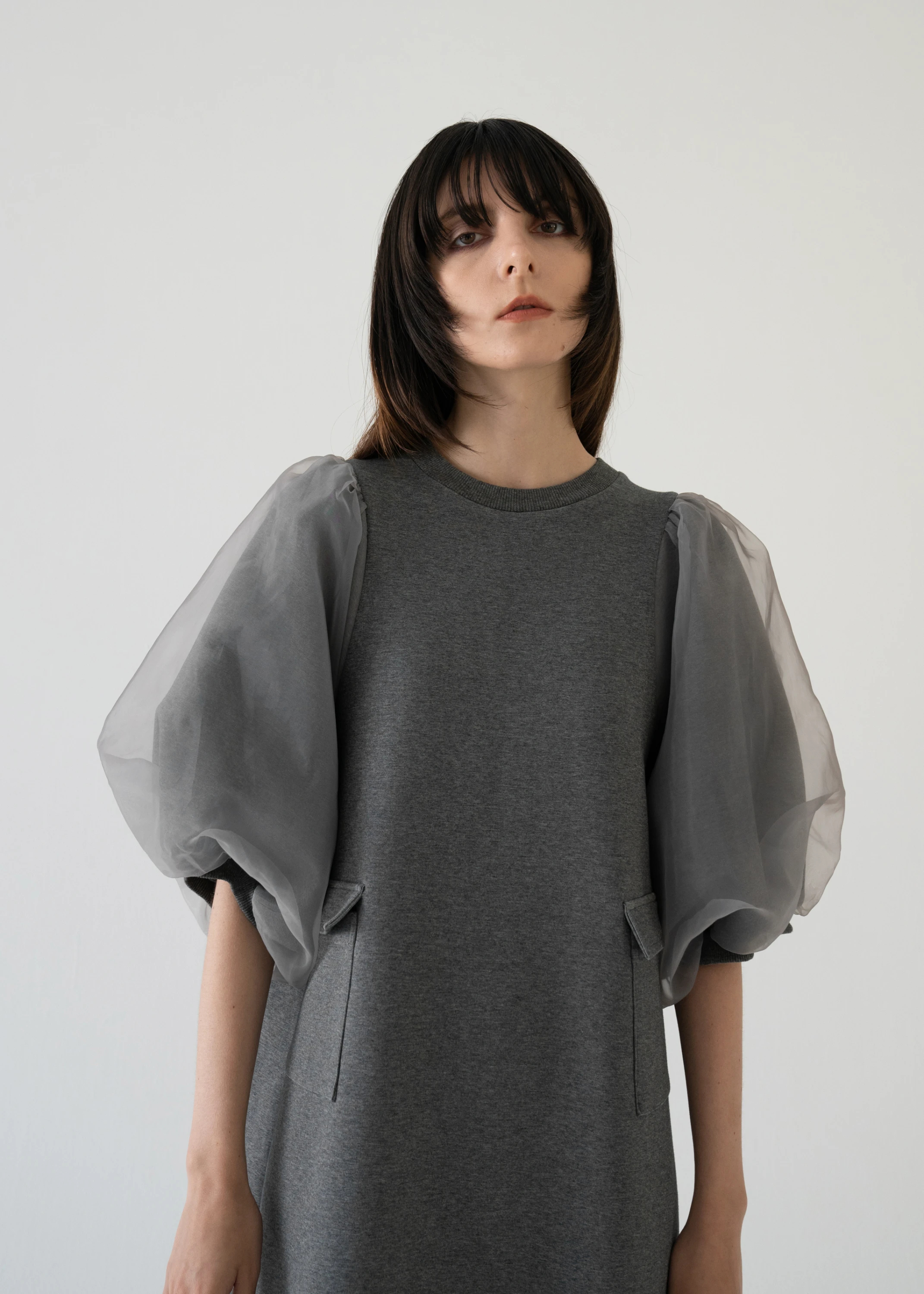 organdy gently half sleeve zip ponte OP