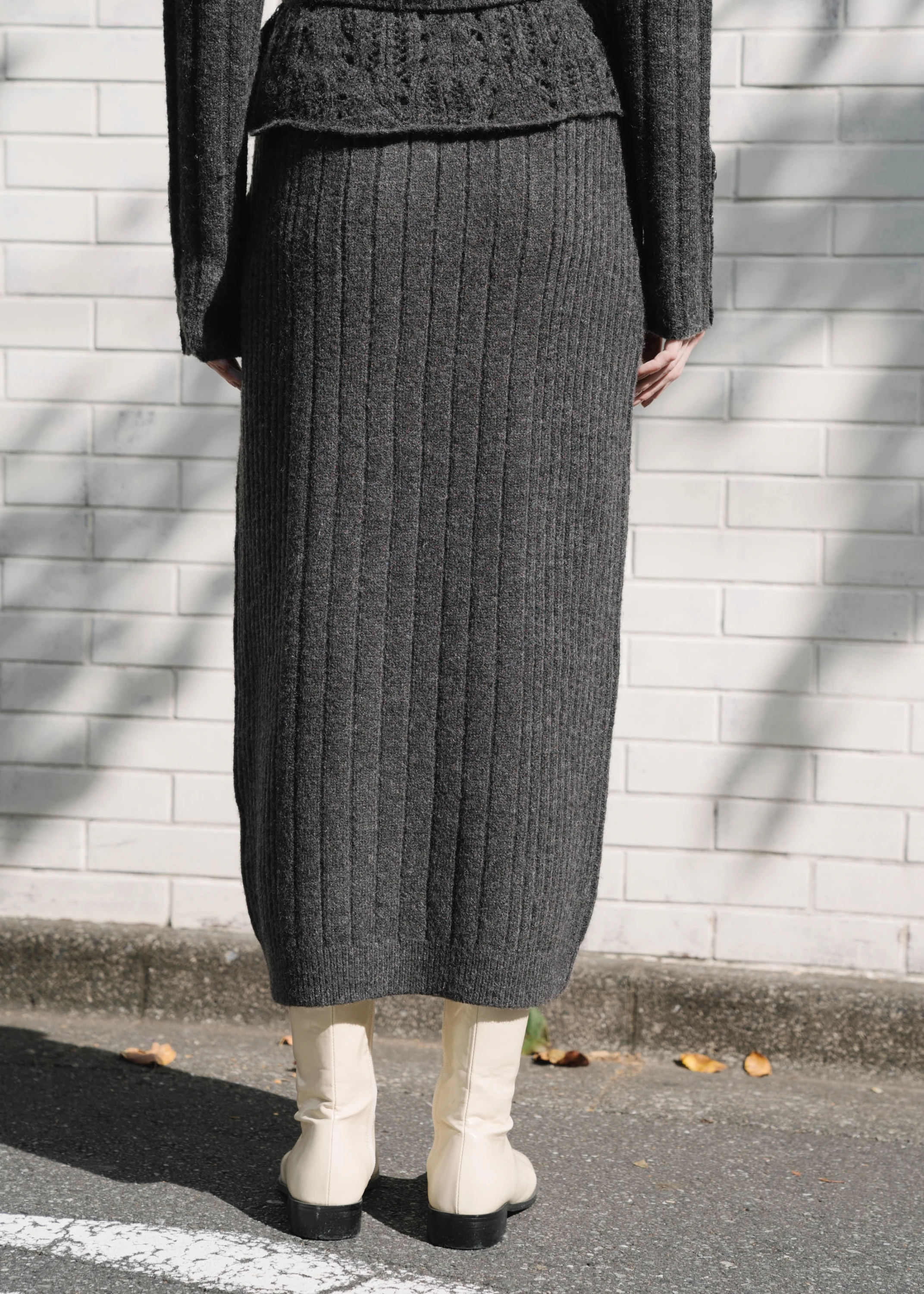 random mix rib cocoon knit SK