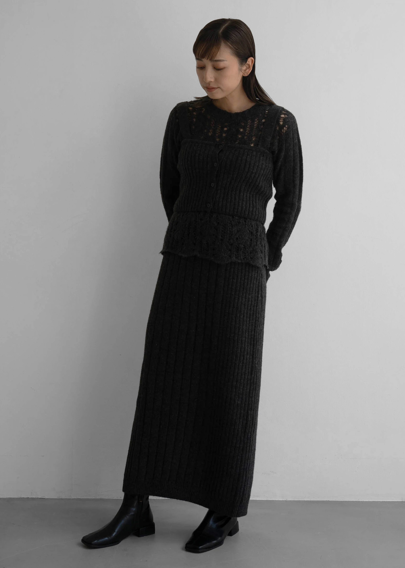 random mix rib cocoon knit SK / willfully（ウィルフリー）のskirt