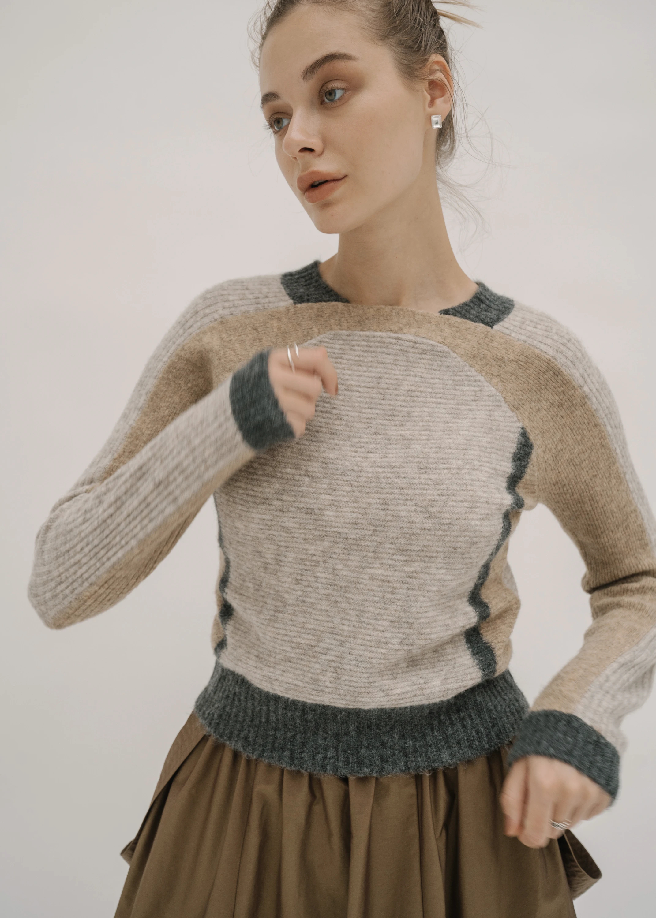 raglan color configuration knit