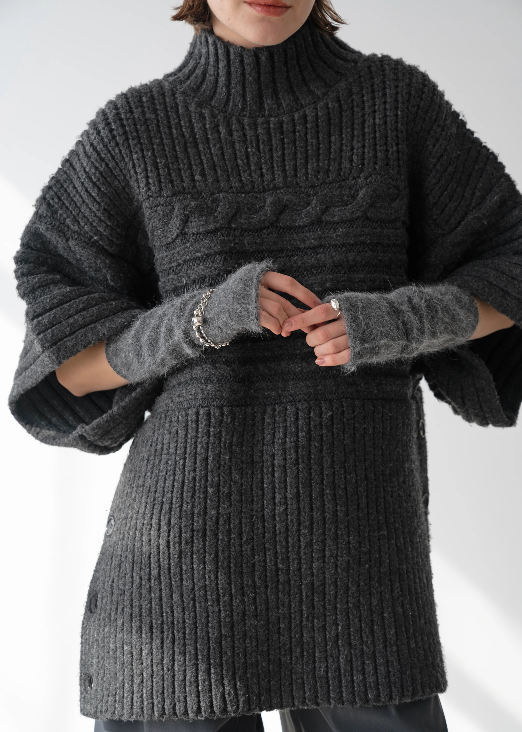 traverse cable half sleeve knit M/OP