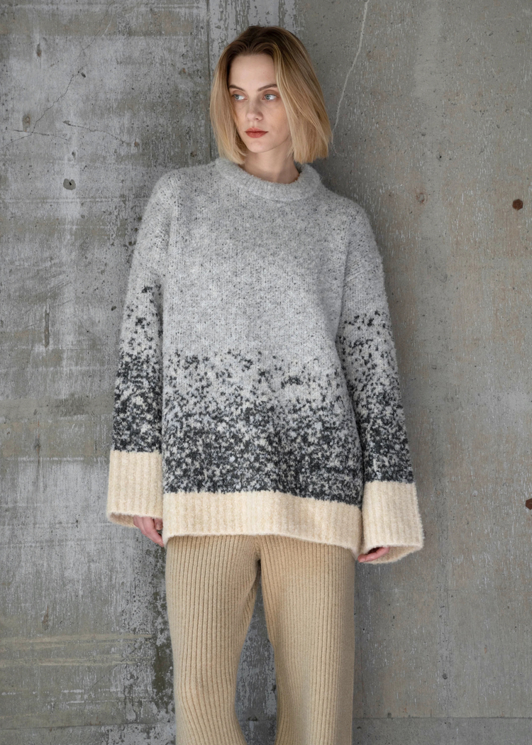 gradation jacquard big silhouette knit / willfully（ウィルフリー