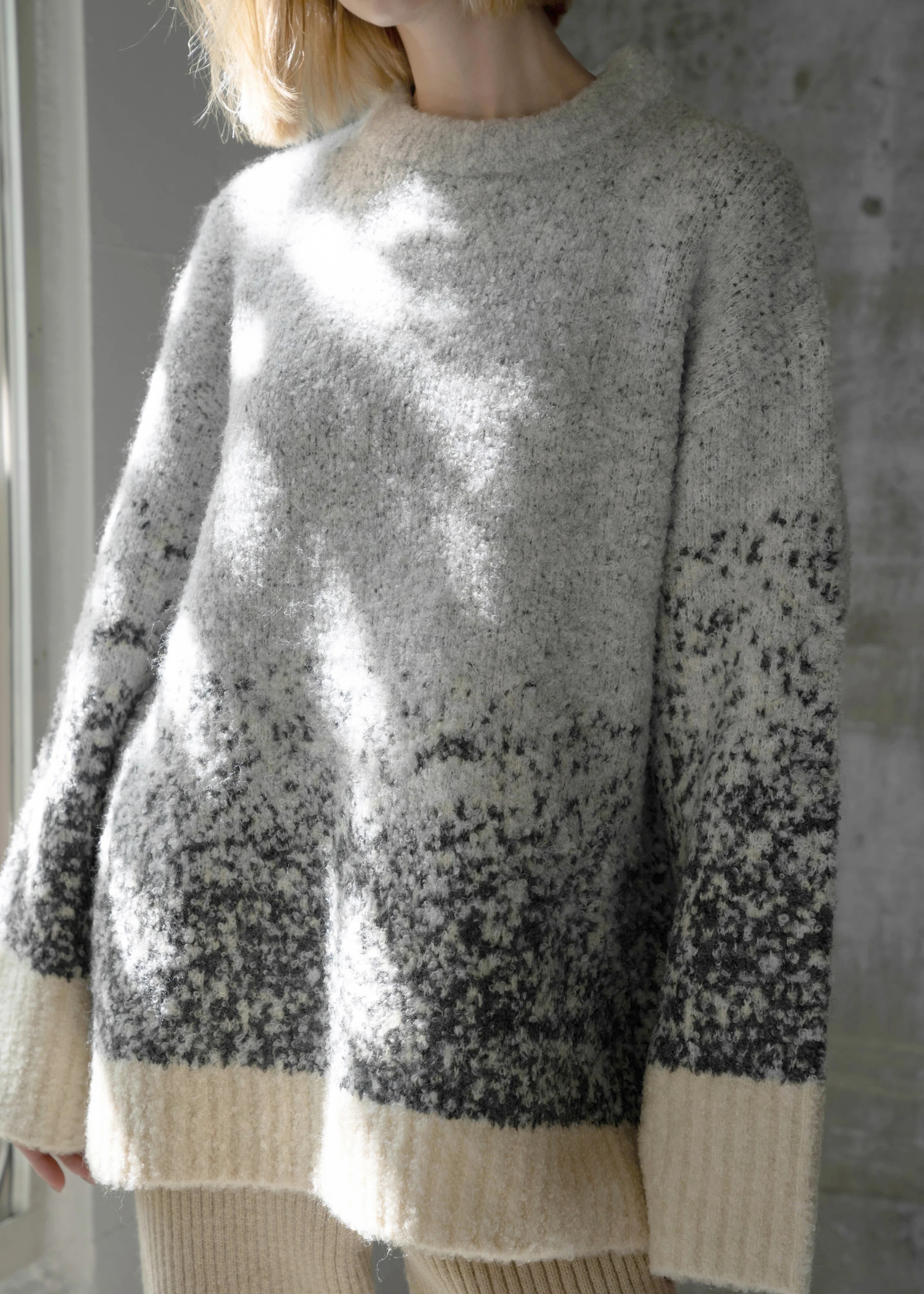 gradation jacquard big silhouette knit