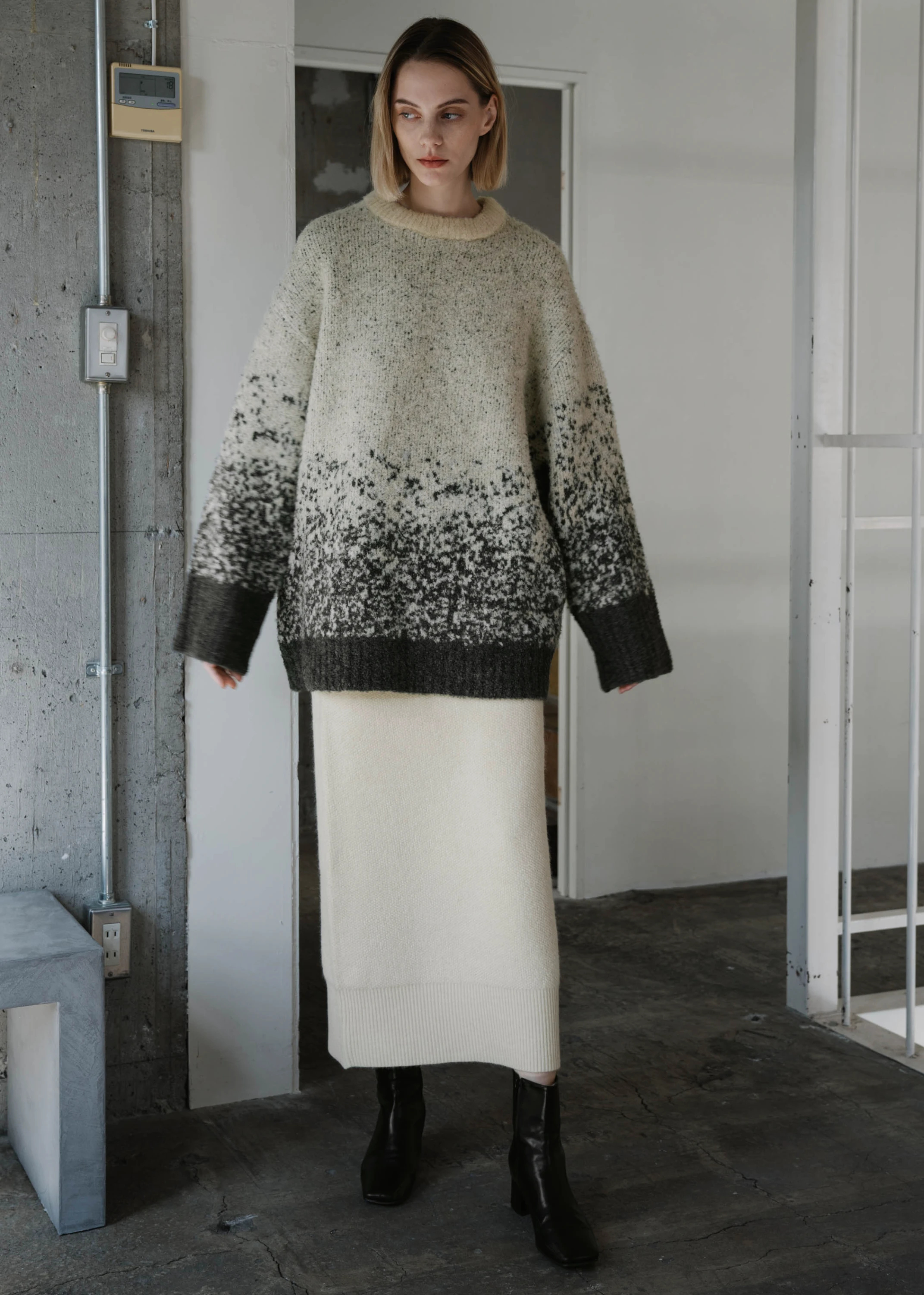 new jacquard big silhouette knit