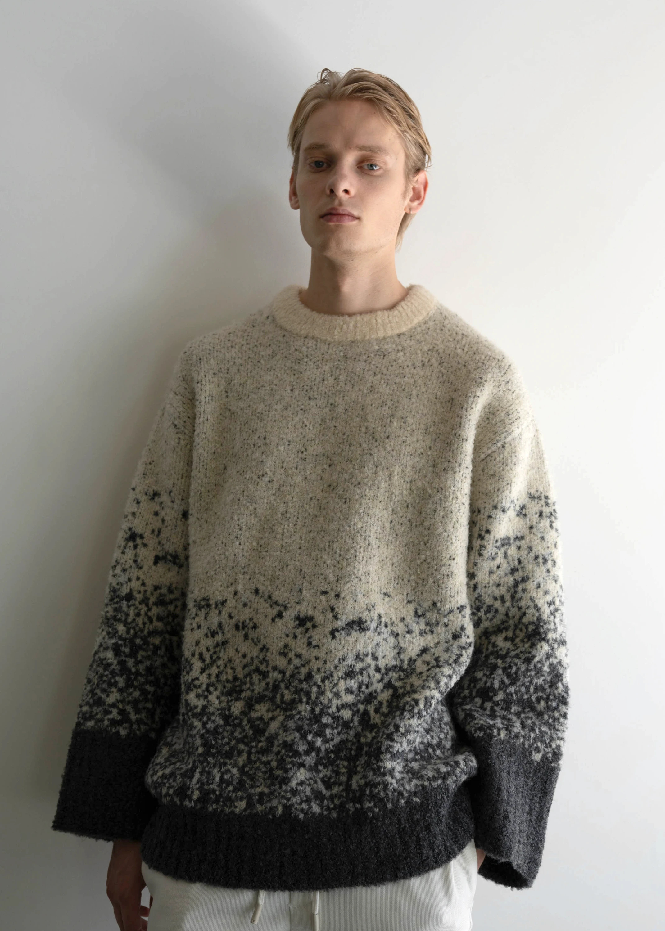 gradation jacquard big silhouette knit