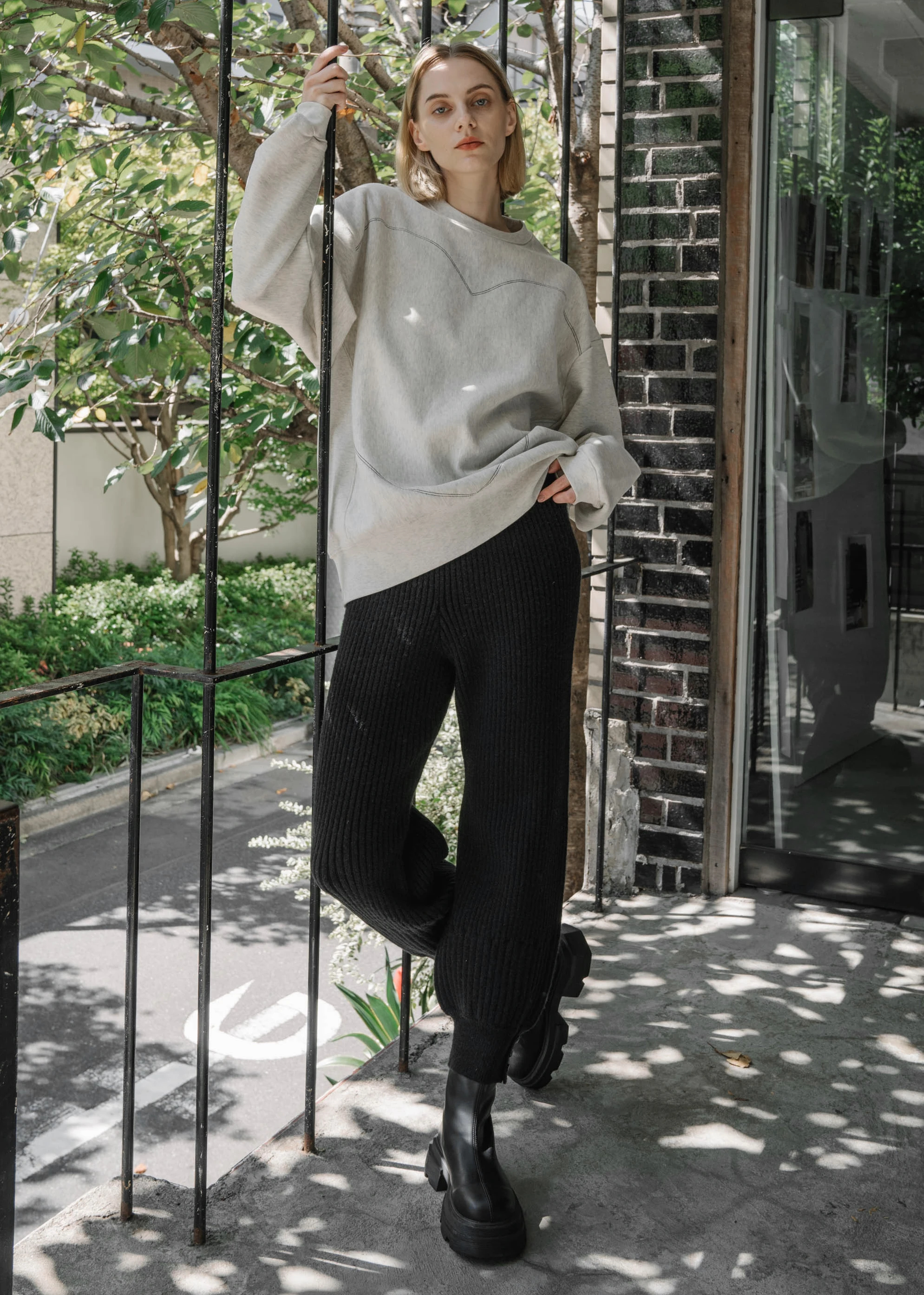 button slit cocoon jogger knit PT