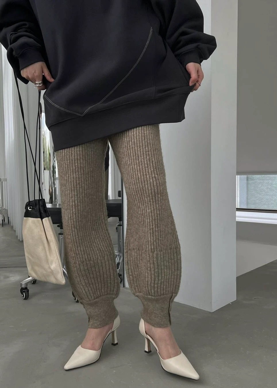 button slit cocoon jogger knit PT