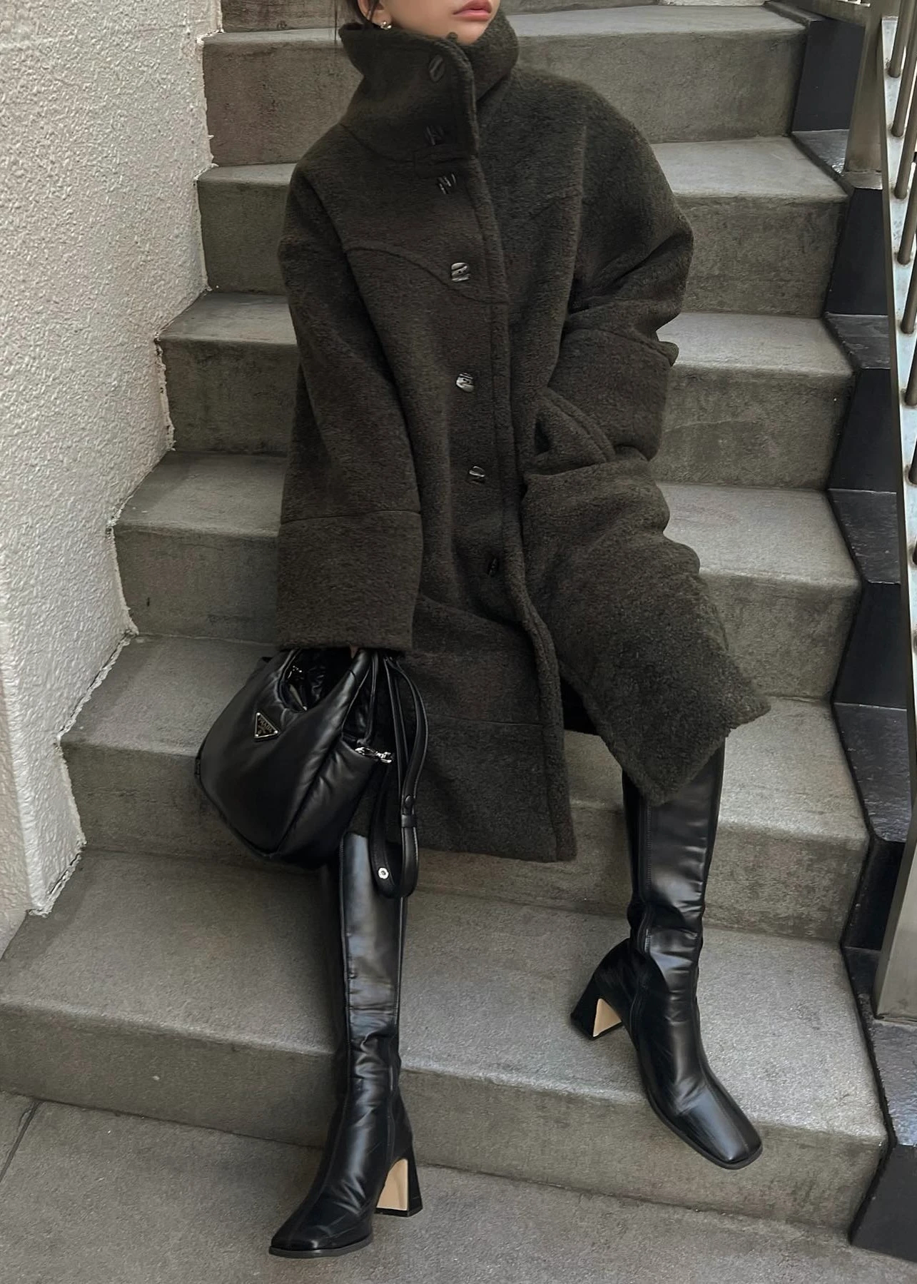 trapezoid heel basic long boots / willfully（ウィルフリー）のshoes